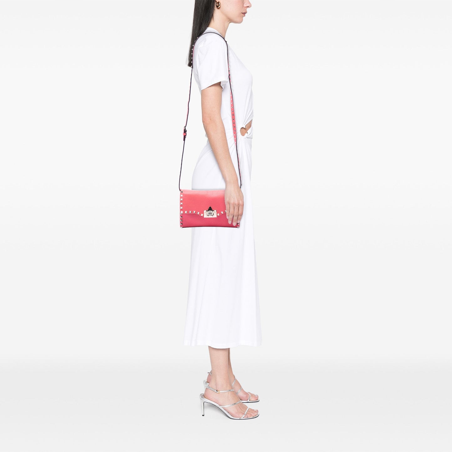 Valentino Small Leather Rockstud Flap Crossbody
