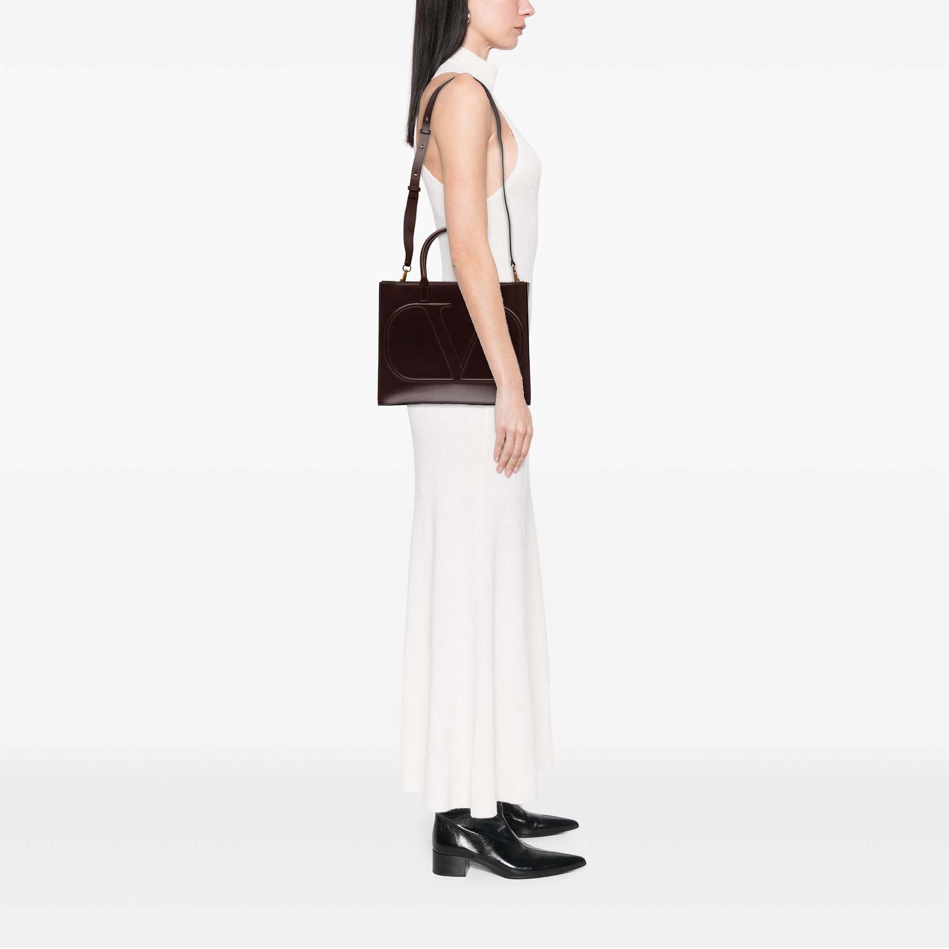 Valentino Medium Leather VLogo Walk Tote