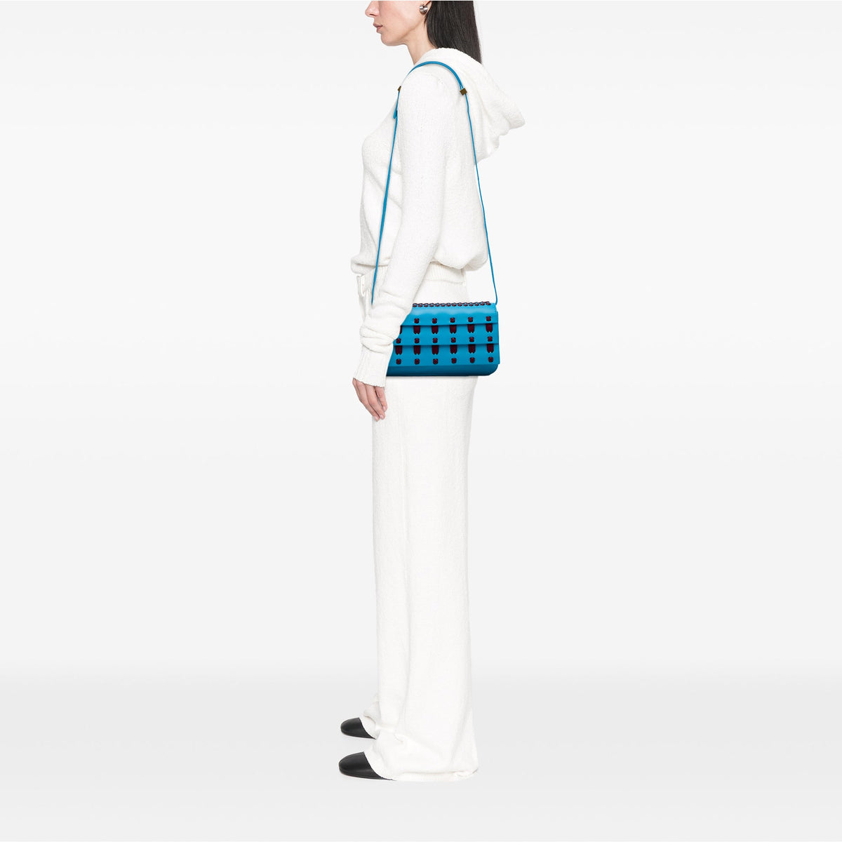 Bottega Veneta Lambskin Whipstitch Flap Crossbody