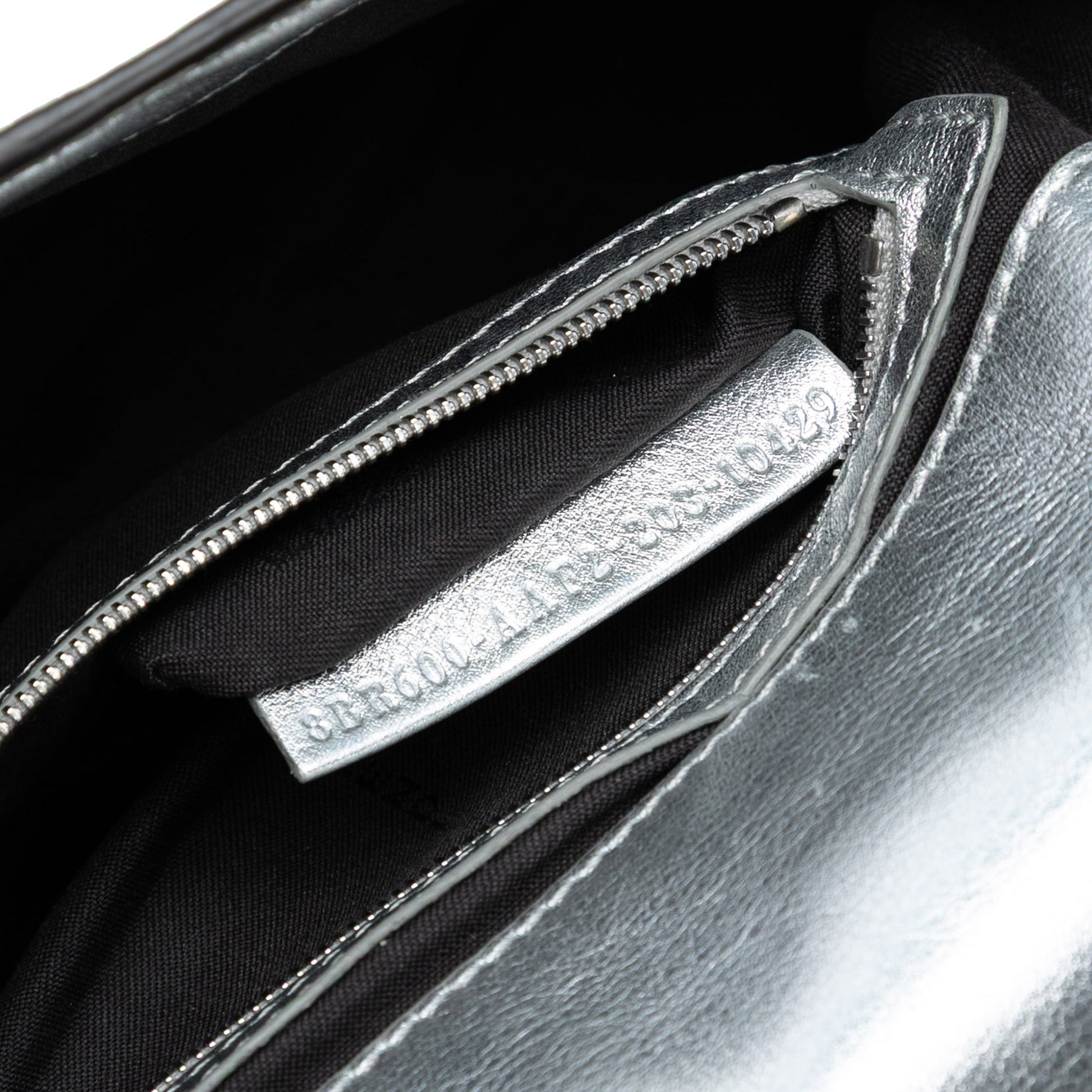 Fendi Medium Metallic Leather Embossed FF Baguette Satchel