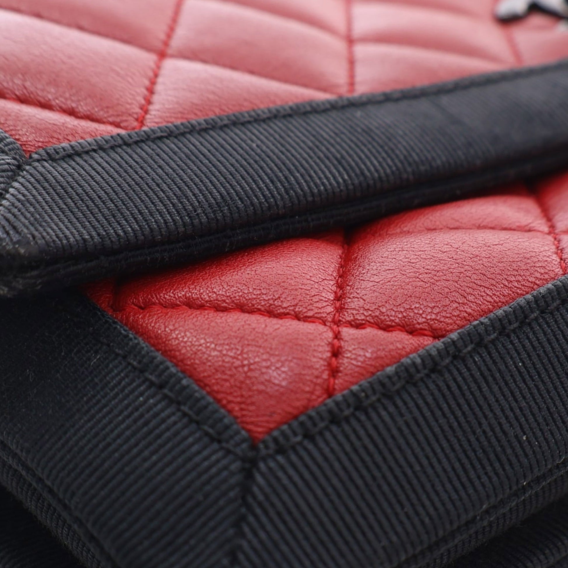 Chanel Medium CC Bicolor Quilted Lambskin Grosgrain Single Flap
