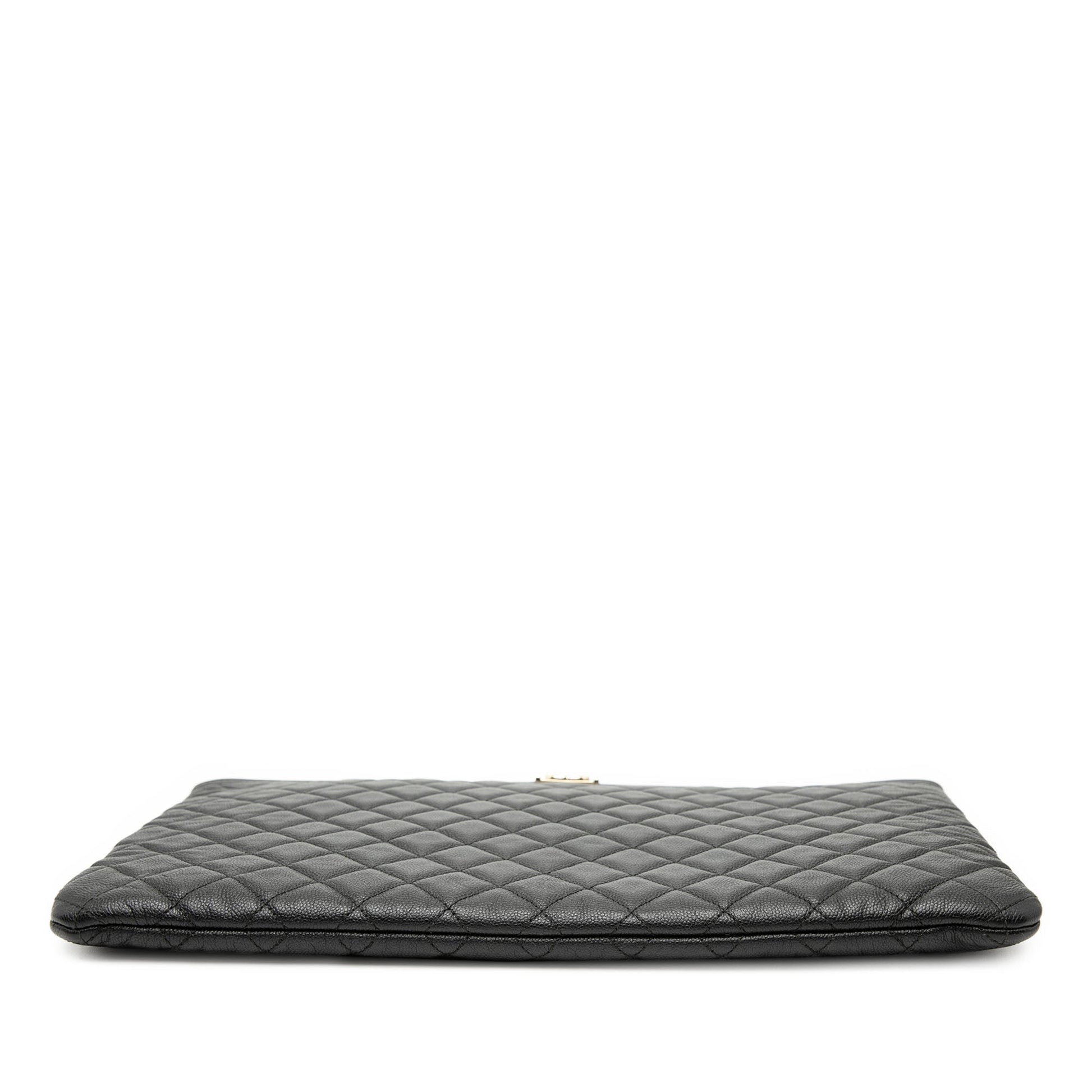 Chanel Large Quilted Caviar Boy O Case Clutch