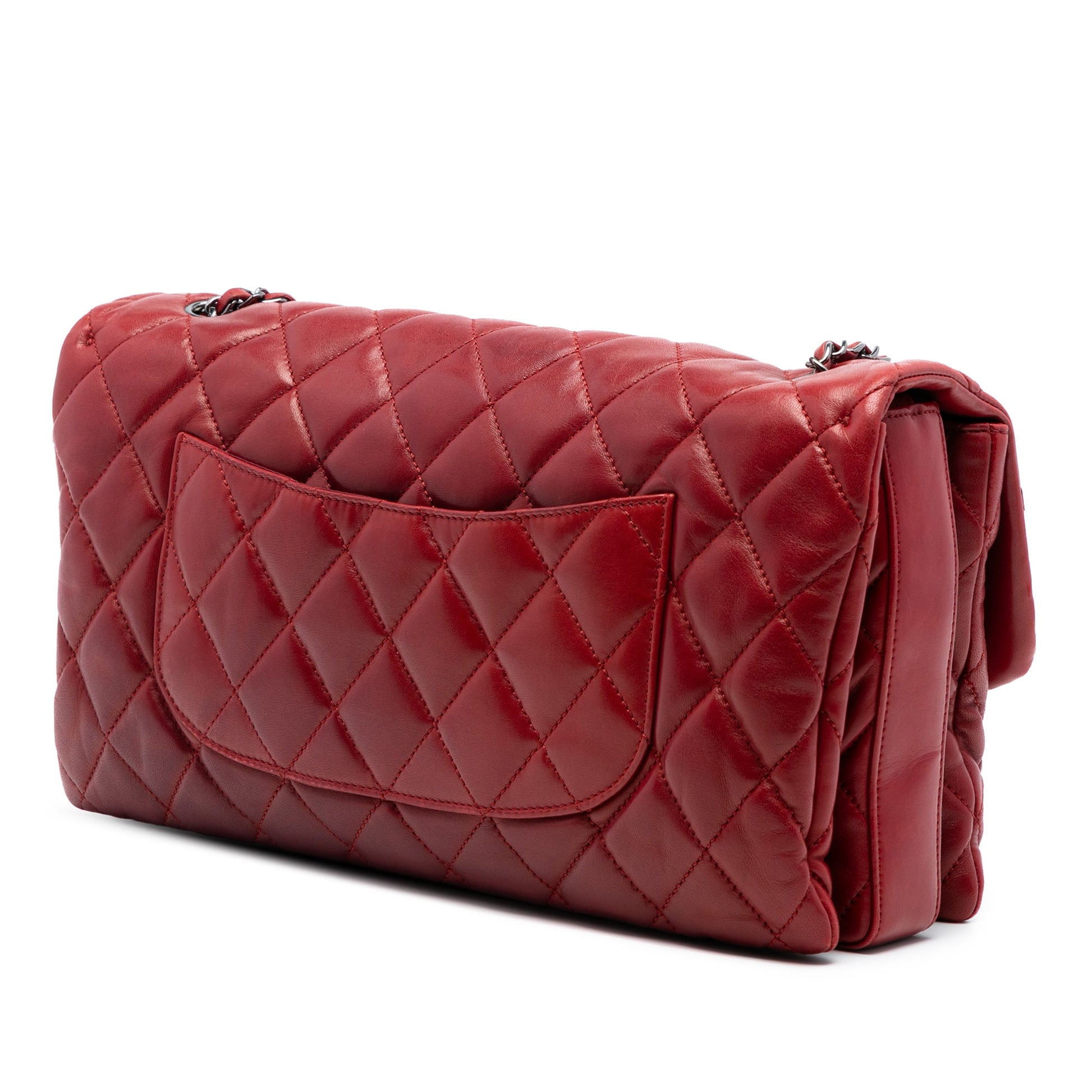 Chanel Maxi Quilted Lambskin 3 Accordion Flap
