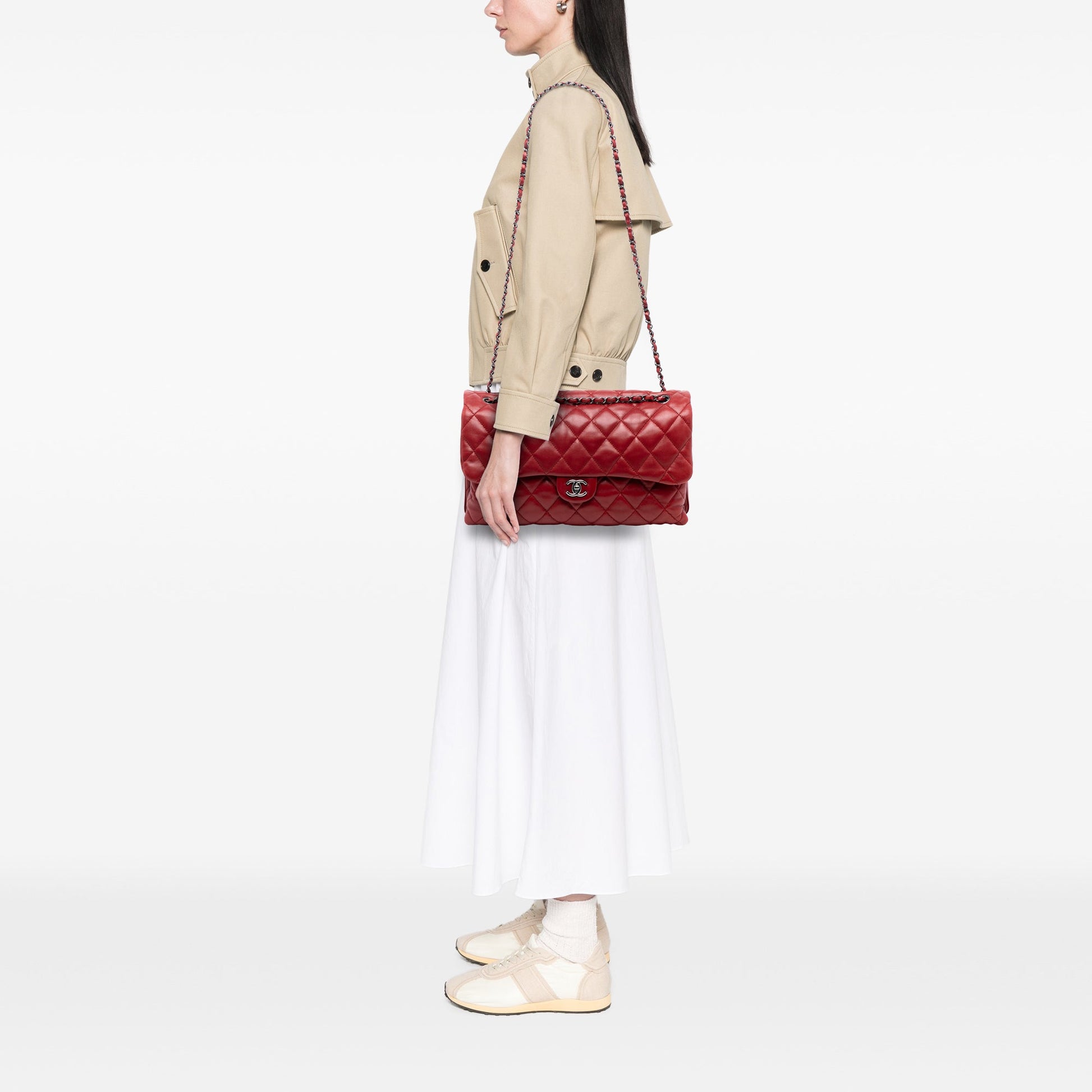 Chanel Maxi Quilted Lambskin 3 Accordion Flap
