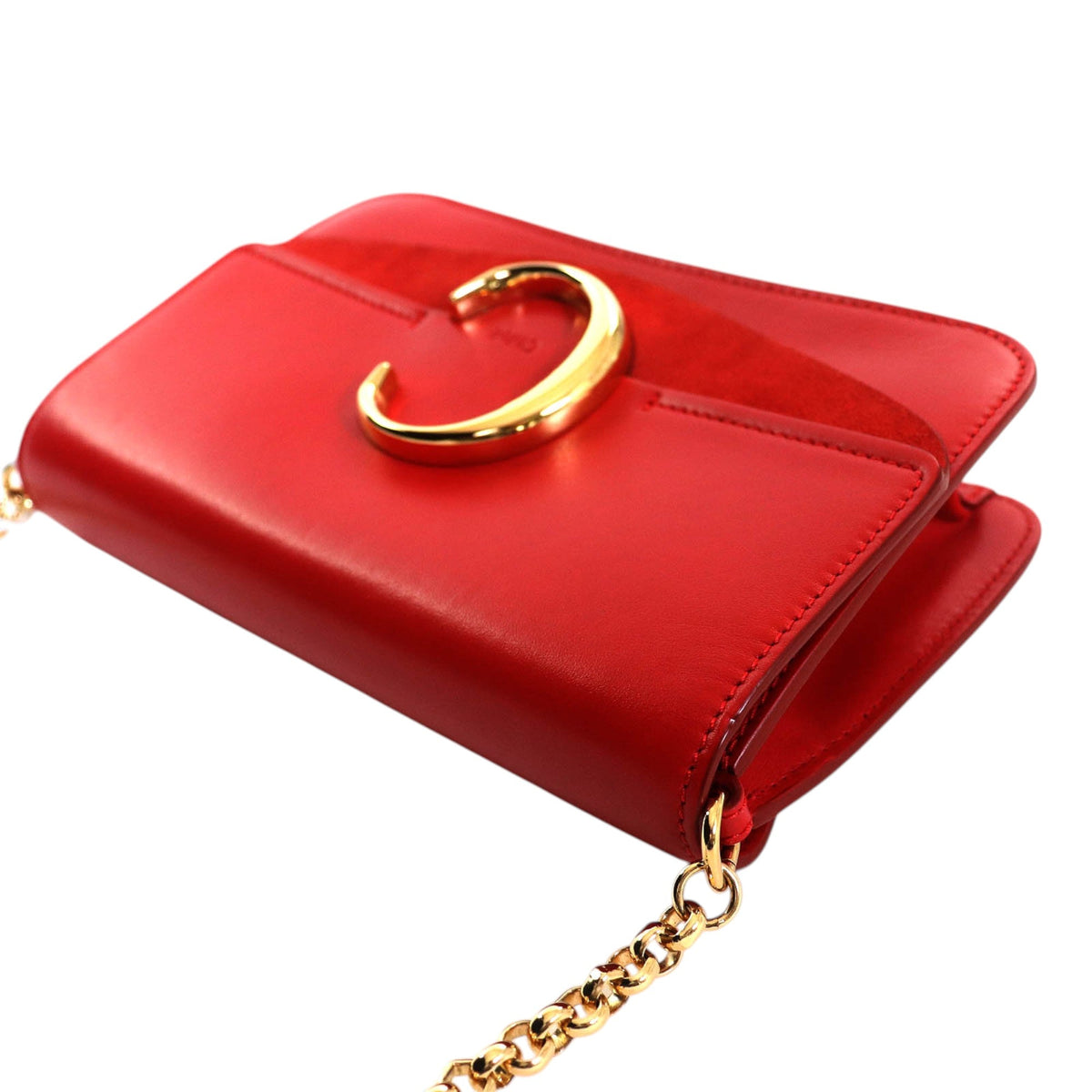 Chloé Mini Calfskin and Suede C Chain Crossbody