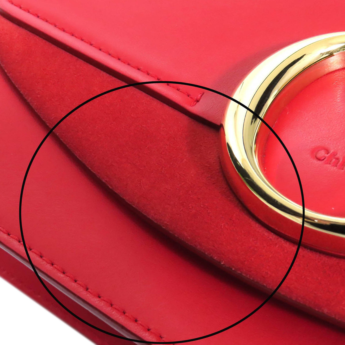 Chloé Mini Calfskin and Suede C Chain Crossbody