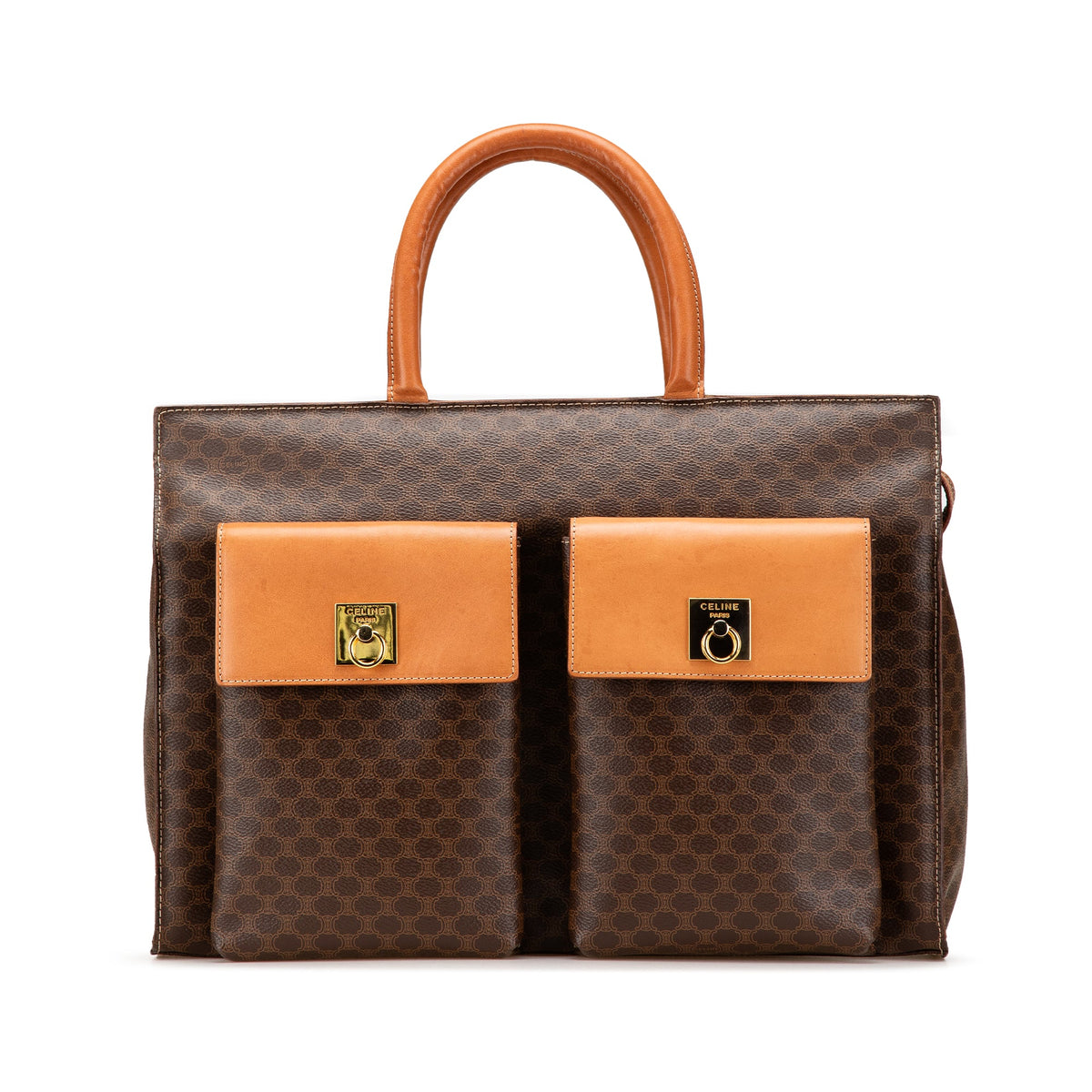 Celine Macadam Coated Canvas Handbag