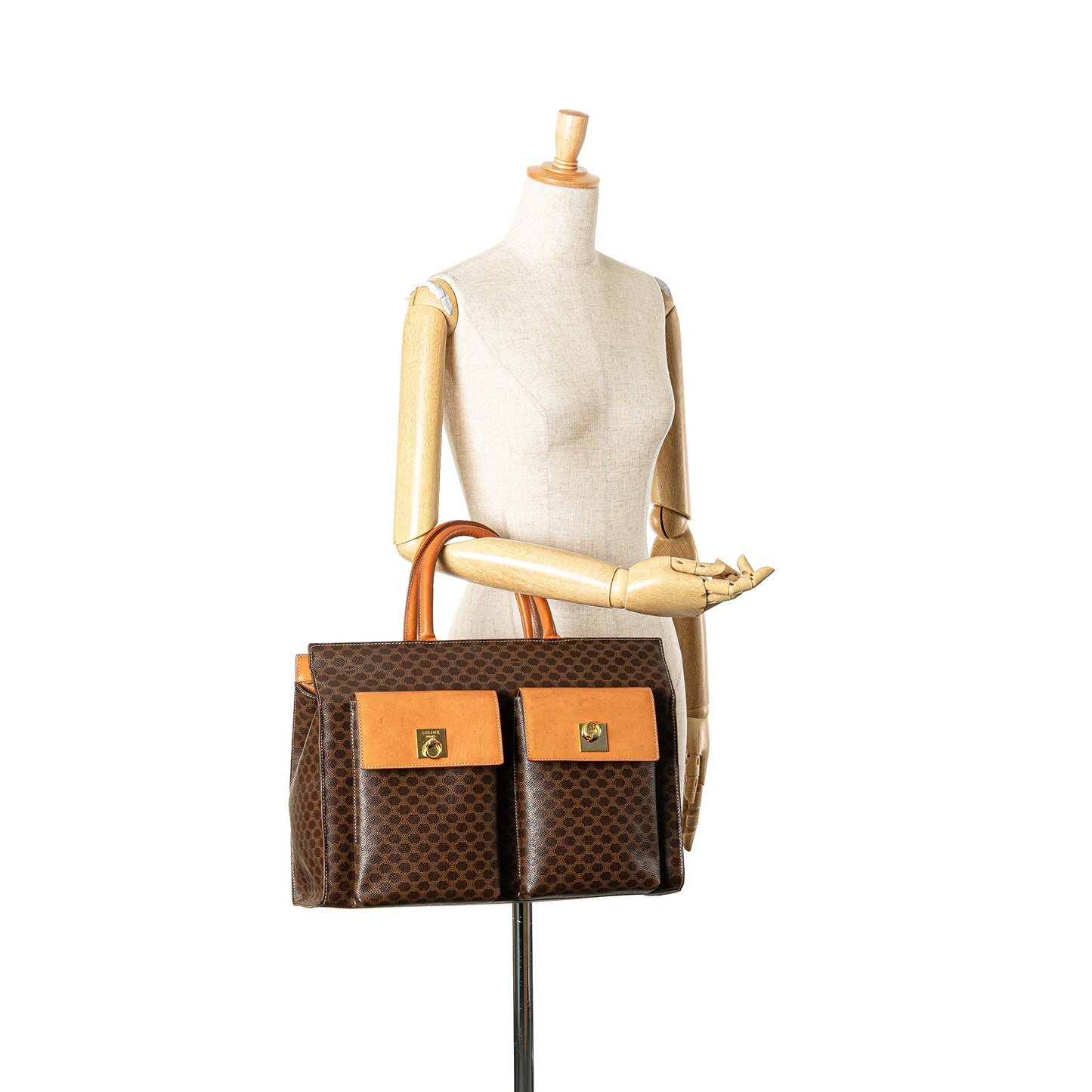 Celine Macadam Coated Canvas Handbag