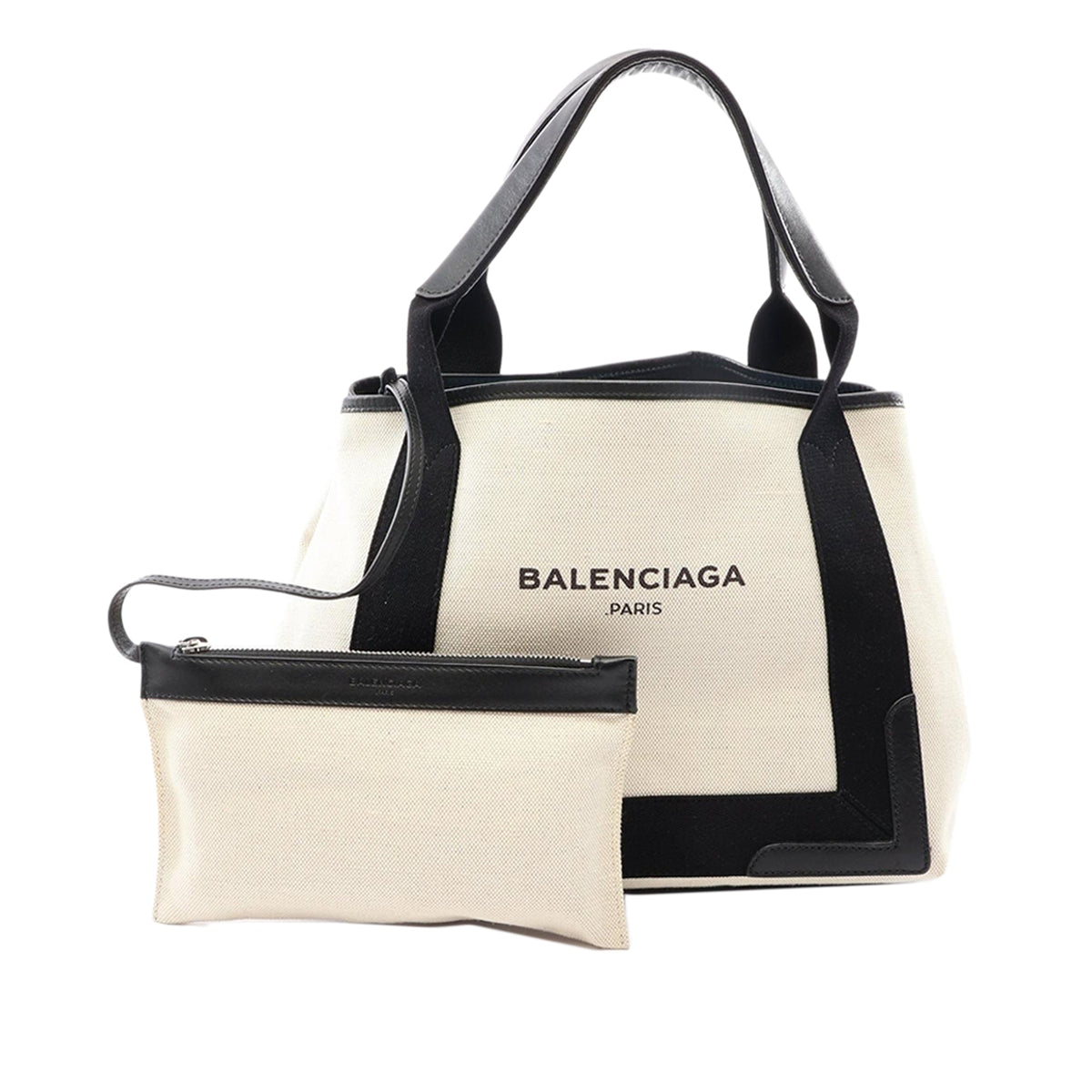 Balenciaga Canvas Navy Cabas S — Brown