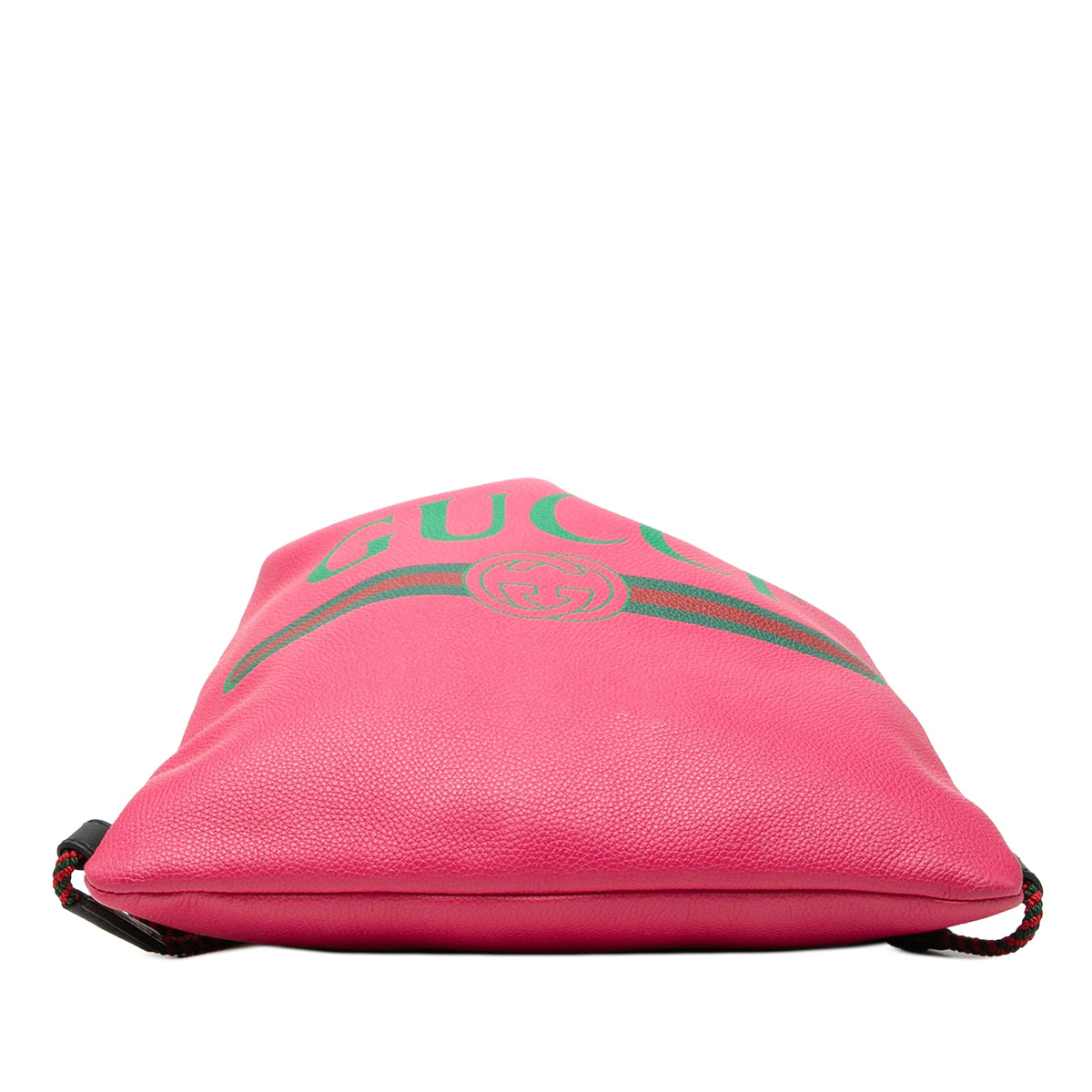 Gucci Grained Calfskin Web Logo Drawstring Backpack