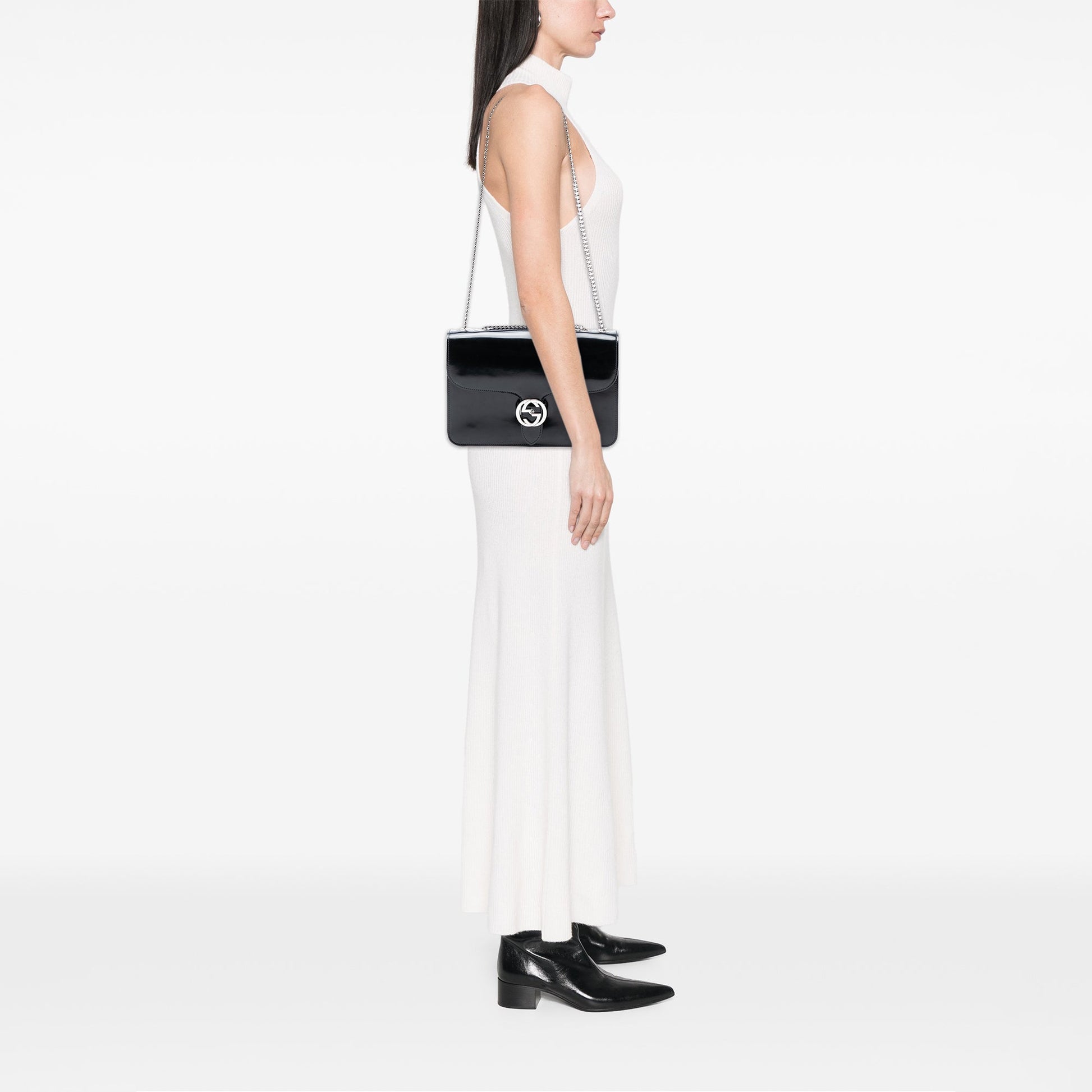 Gucci Medium Polished Calfskin Dollar Interlocking G Crossbody