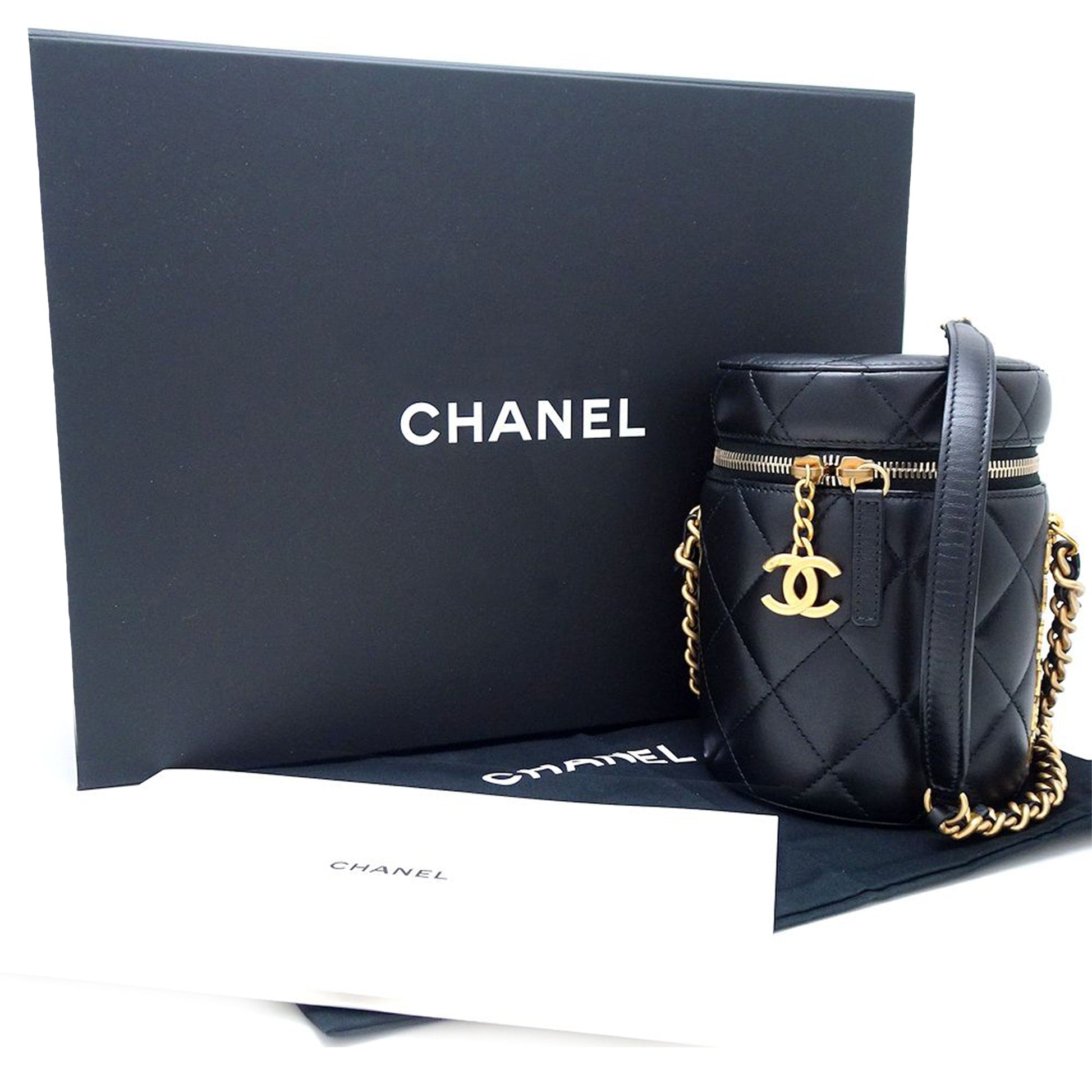 Chanel Small Quilted Lambskin Side Note Vanity Case
