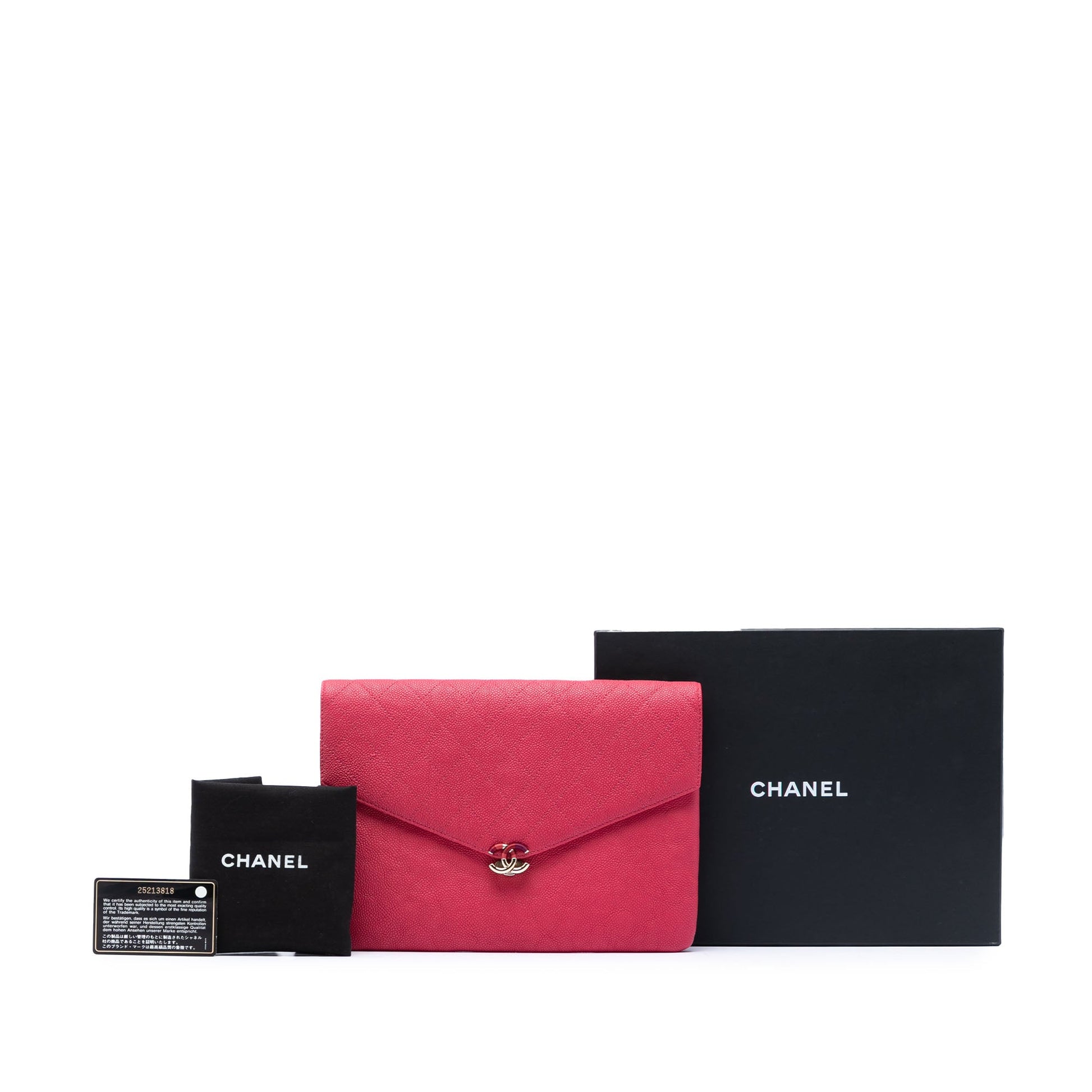 Chanel Paris Cuba Quilted Caviar Thread Around Envelope Clutch