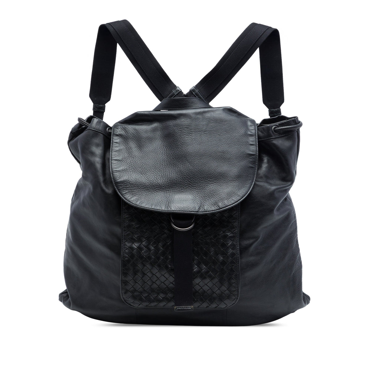 Bottega Veneta Intrecciato Trimmed Leather Drawstring Backpack
