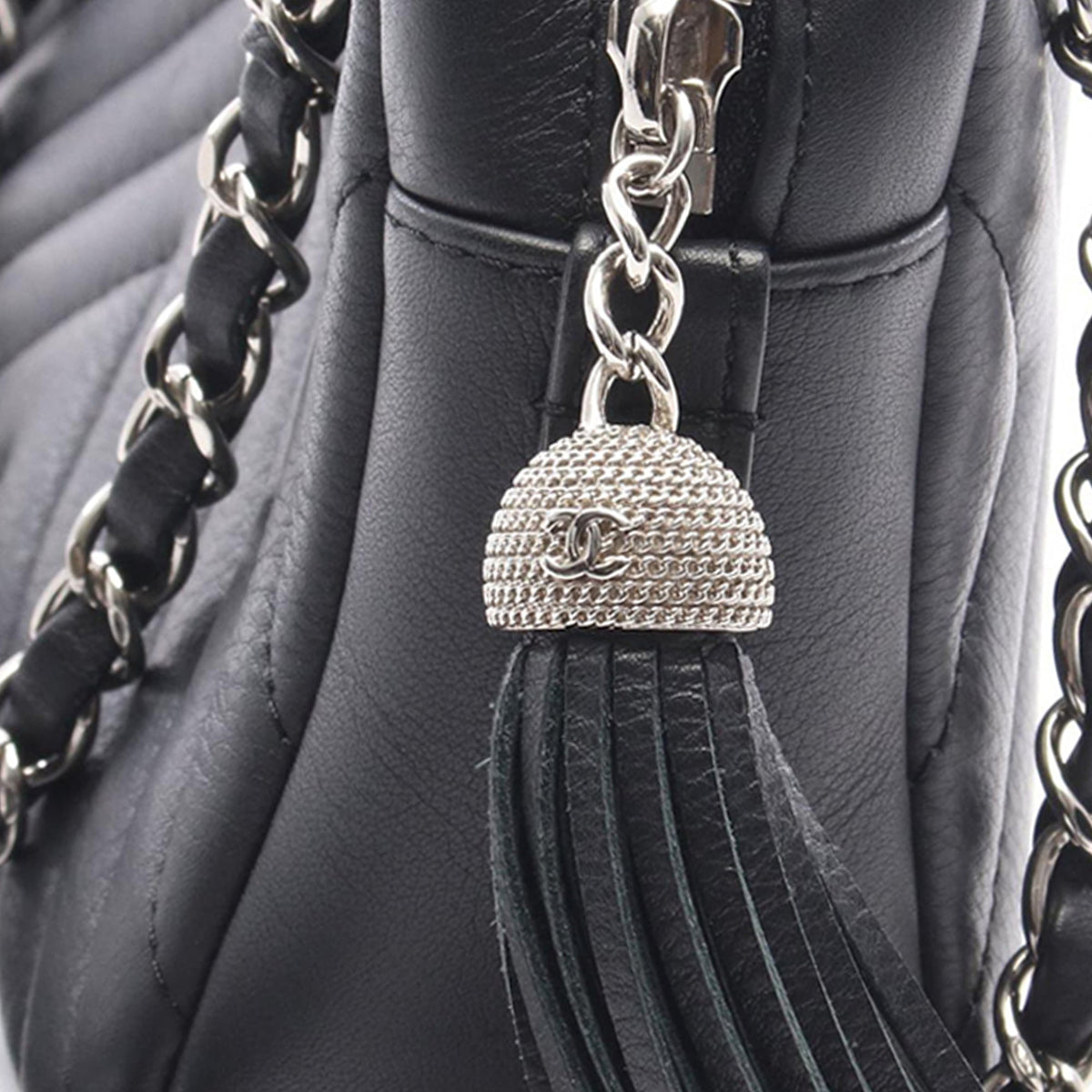 Chanel Mini CC Diagonal Chevron Camera Case