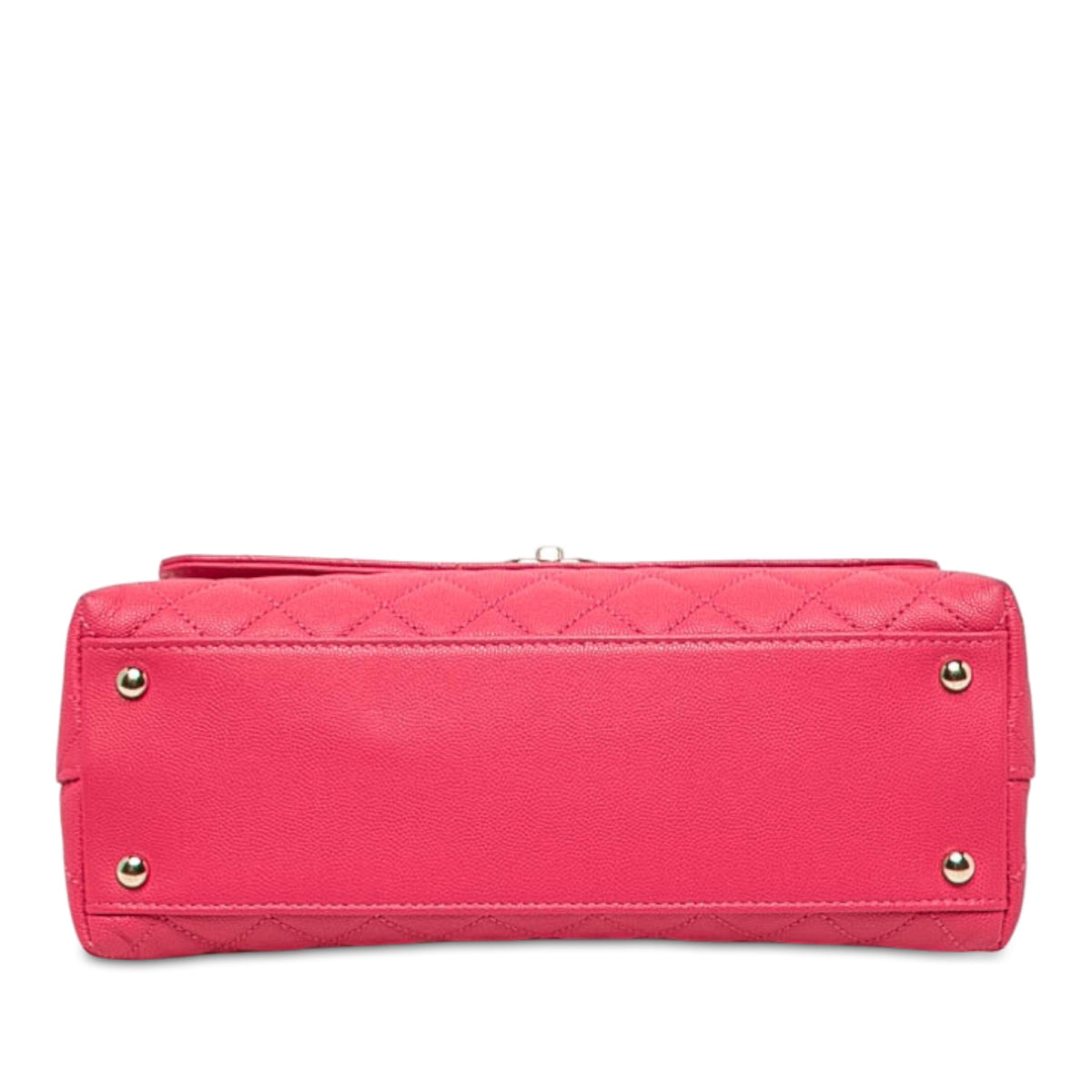 Chanel Small Quilted Caviar Coco Top Handle Bag — Pink