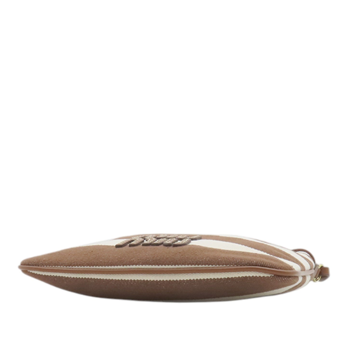 Miu Miu Striped Canvas Logo Drawstring Handbag