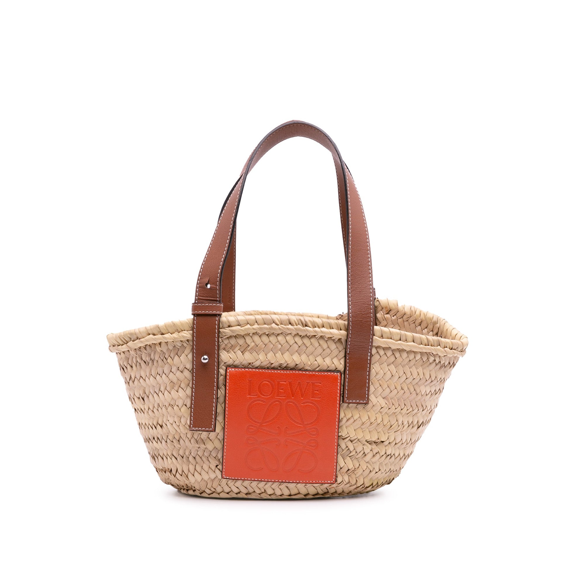 LOEWE Small Raffia Basket Tote