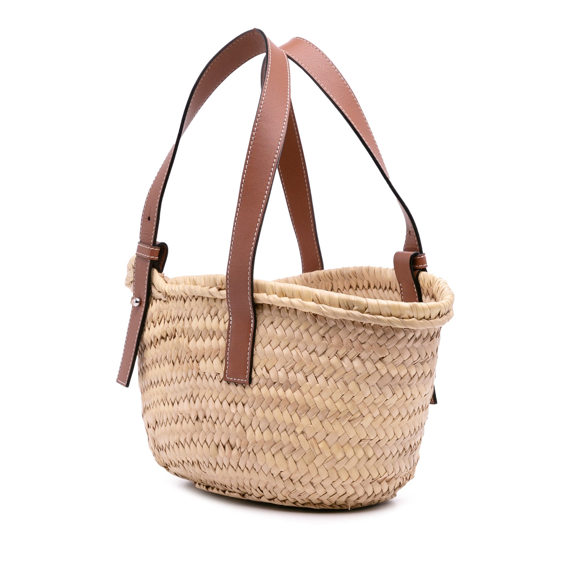 LOEWE Small Raffia Basket Tote