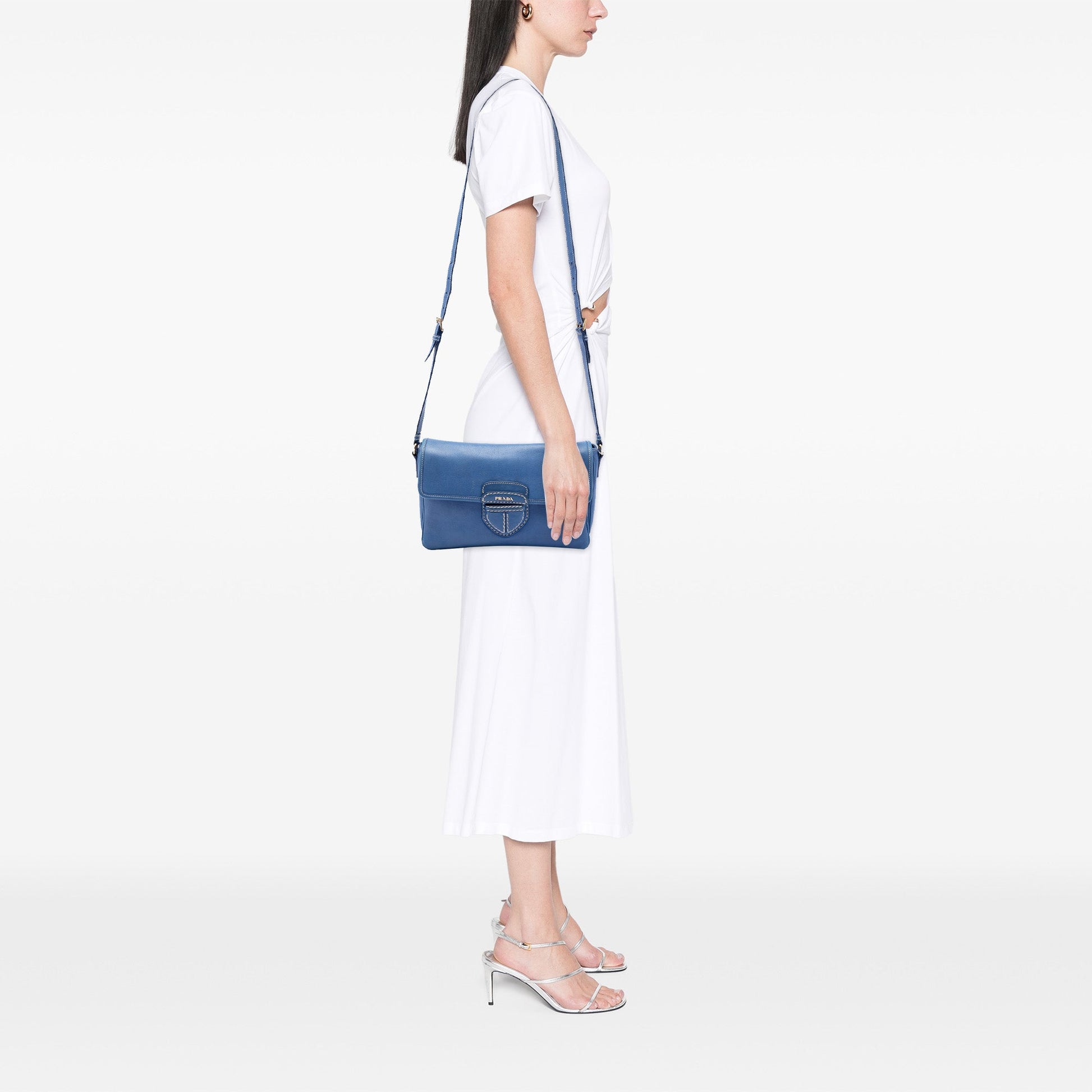 Prada City Calf Pattina Crossbody
