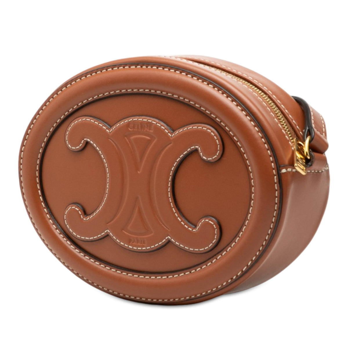 Celine Small Calfskin Cuir Triomphe Oval Crossbody