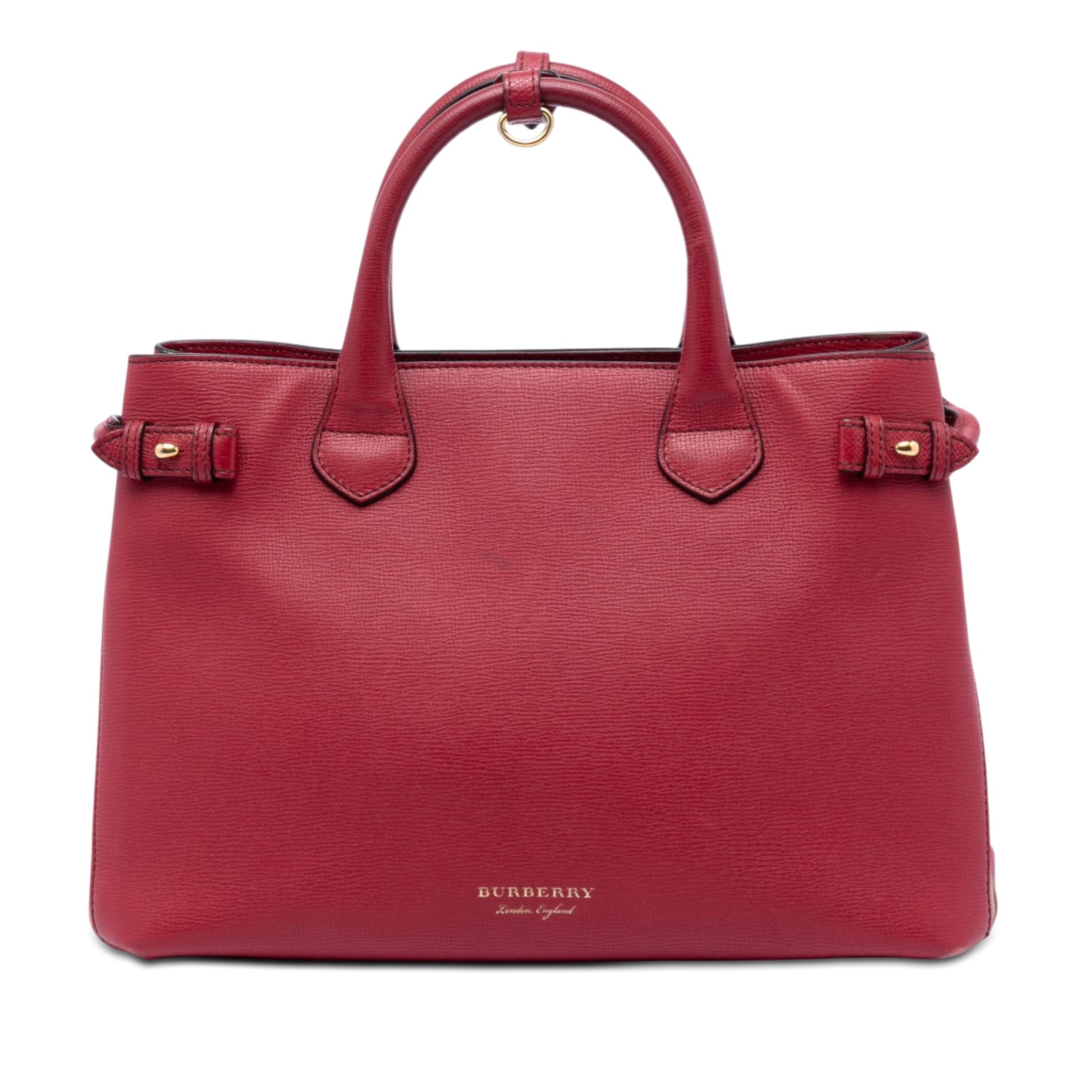 Burberry Medium Leather and House Check Banner Satchel