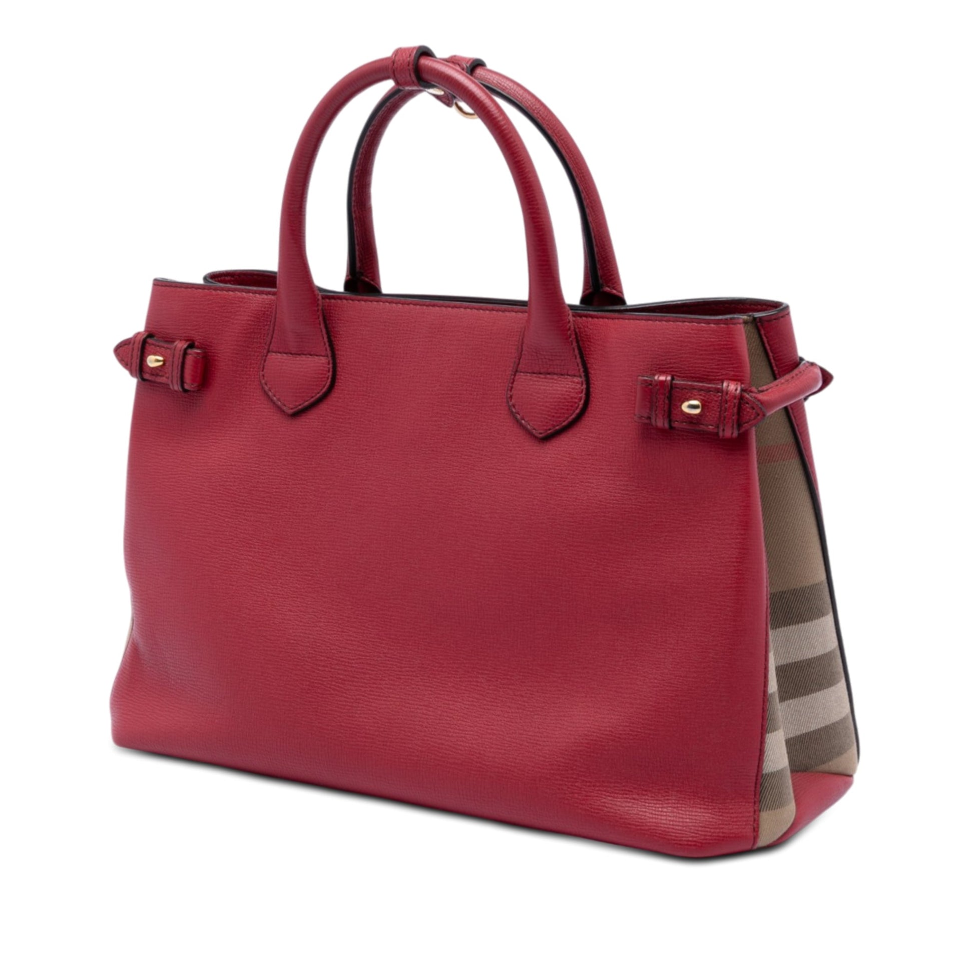 Burberry Medium Leather and House Check Banner Satchel