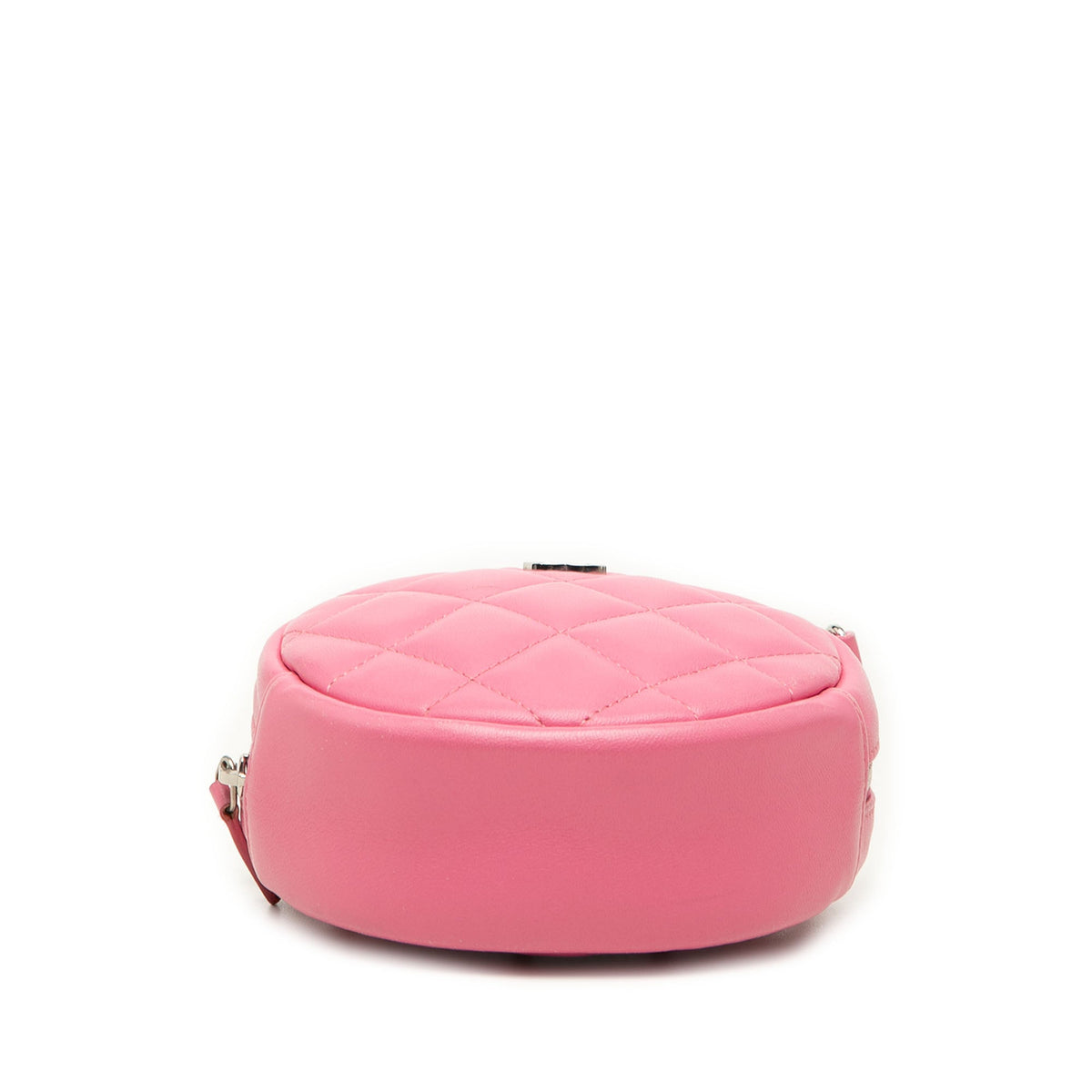 Chanel CC Quilted Lambskin Round Clutch With Chain