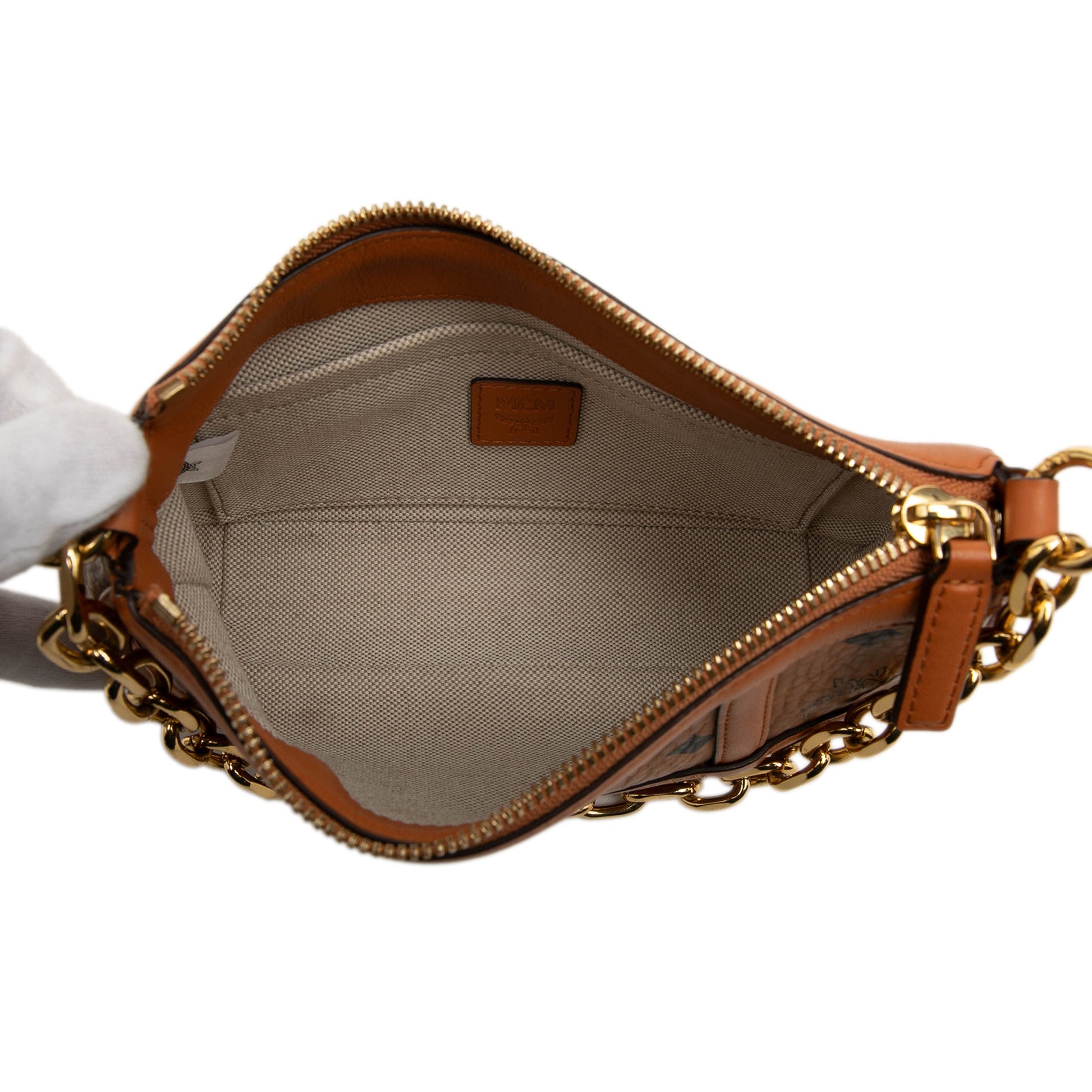 MCM Mini Visetos Coated Canvas Delmy Chain Satchel