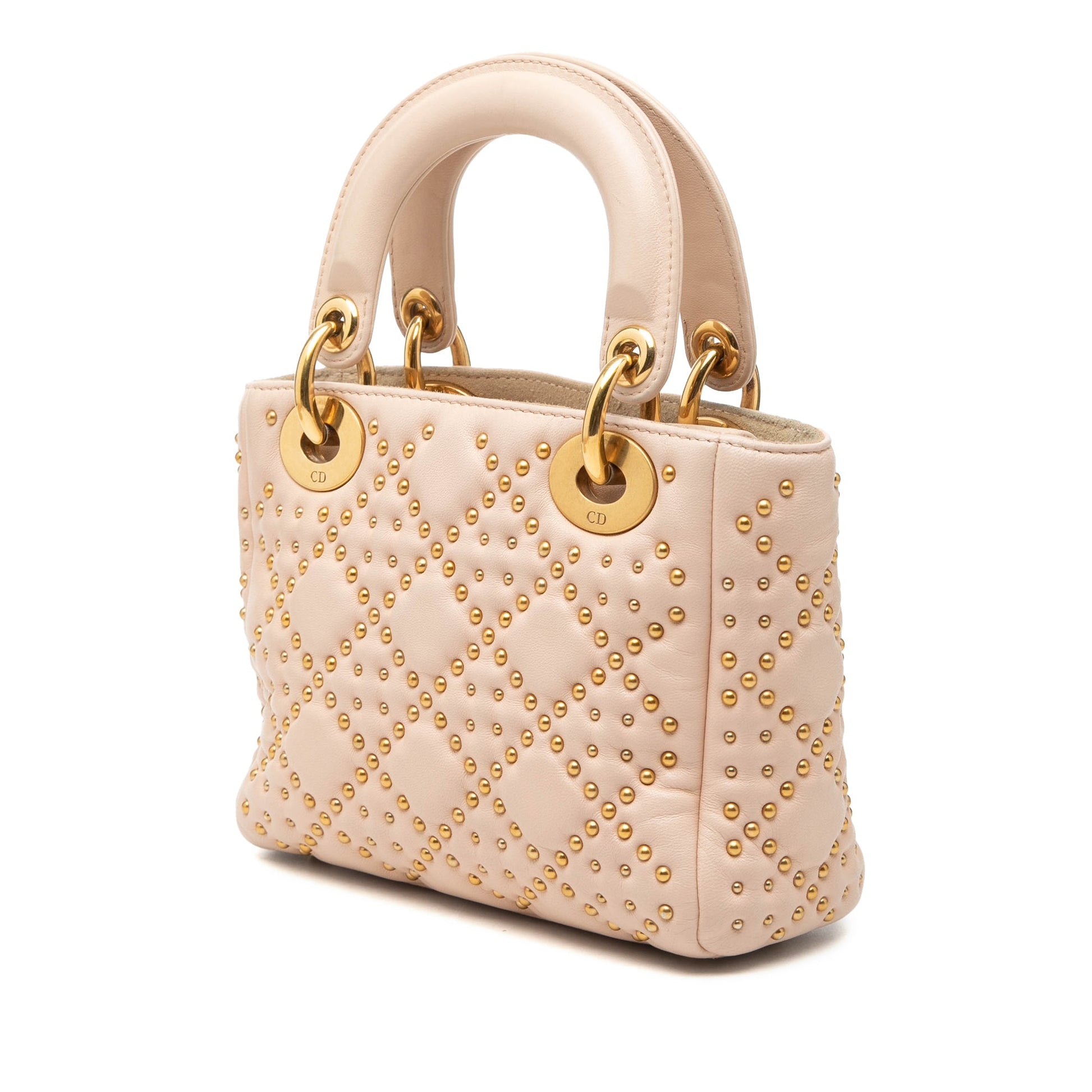 Dior Mini Lambskin Cannage Studded Supple Lady Dior