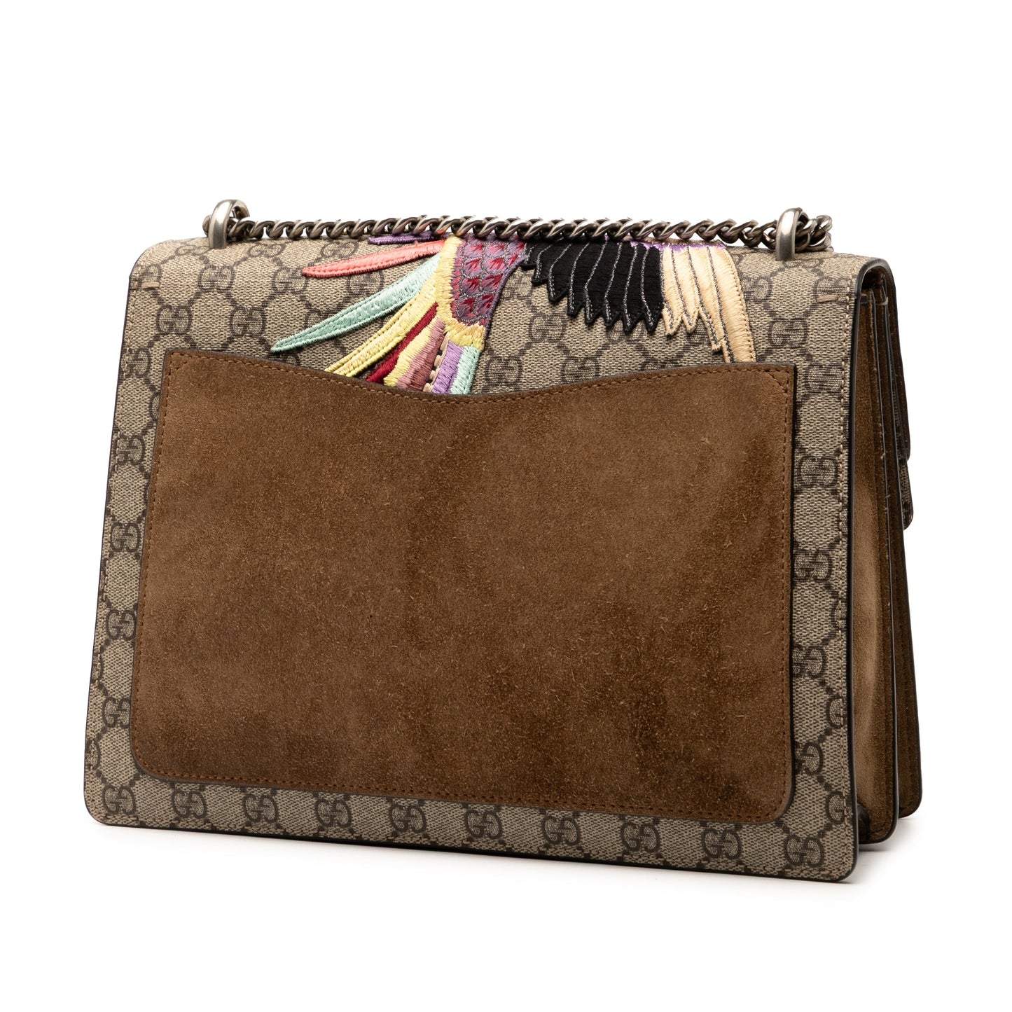 Gucci Medium GG Supreme Embroidered Bird and Flowers Dionysus Shoulder Bag
