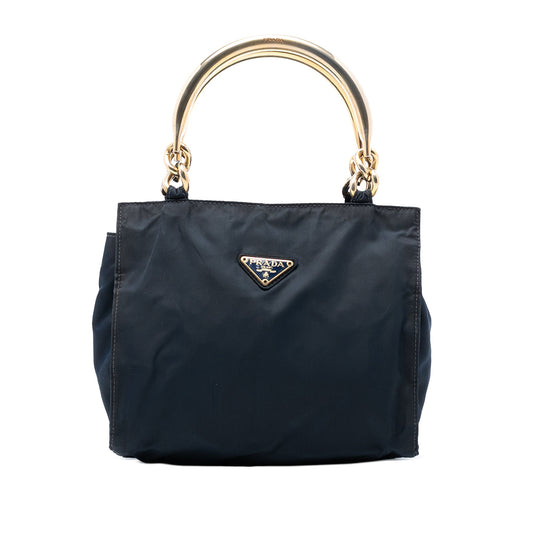Prada Tessuto Metal Handle Bag