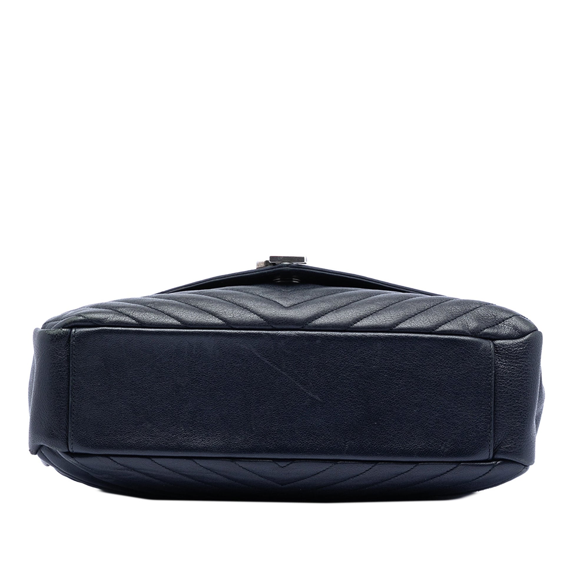 Saint Laurent Large Chevron Sheepskin Monogram College Satchel