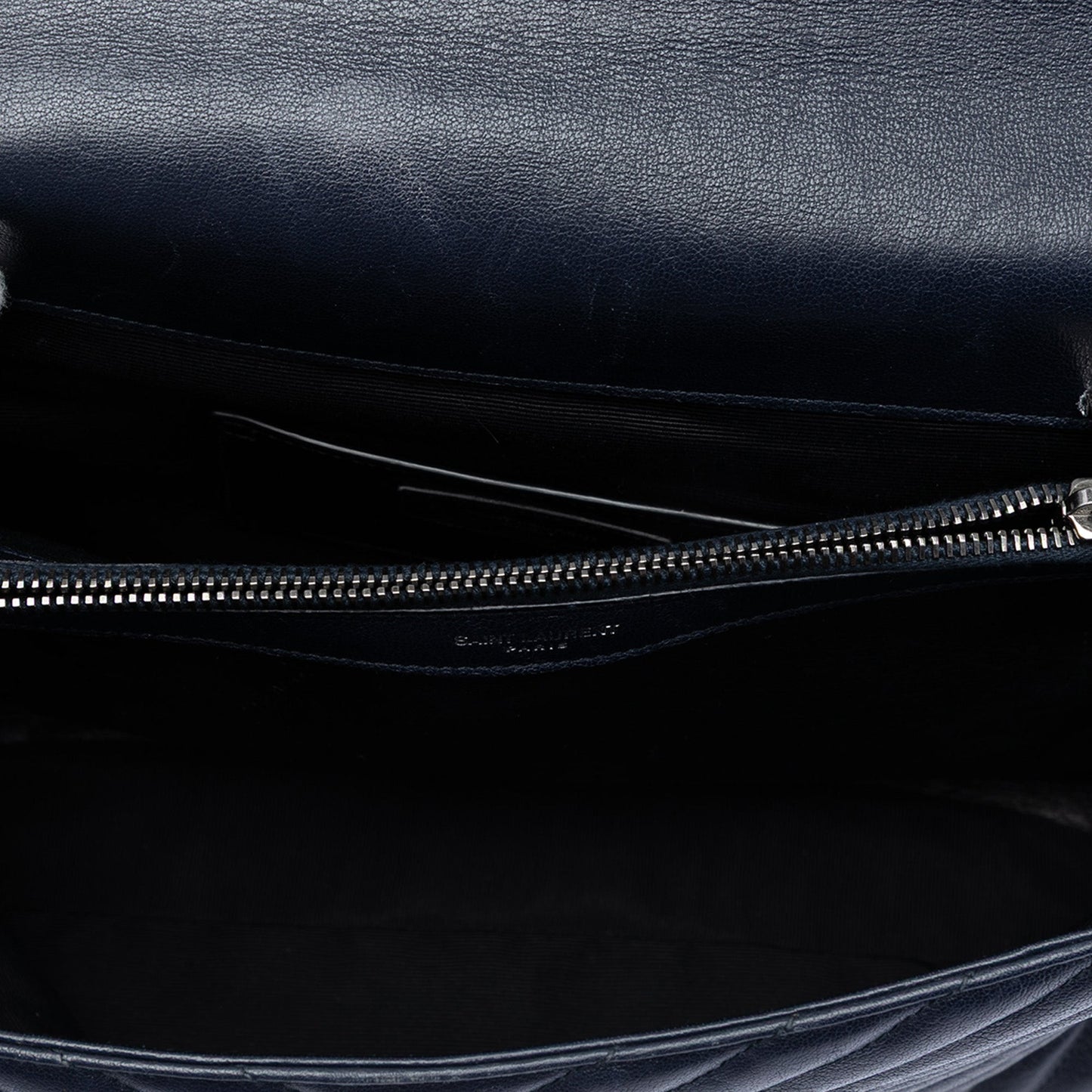 Saint Laurent Large Chevron Sheepskin Monogram College Satchel