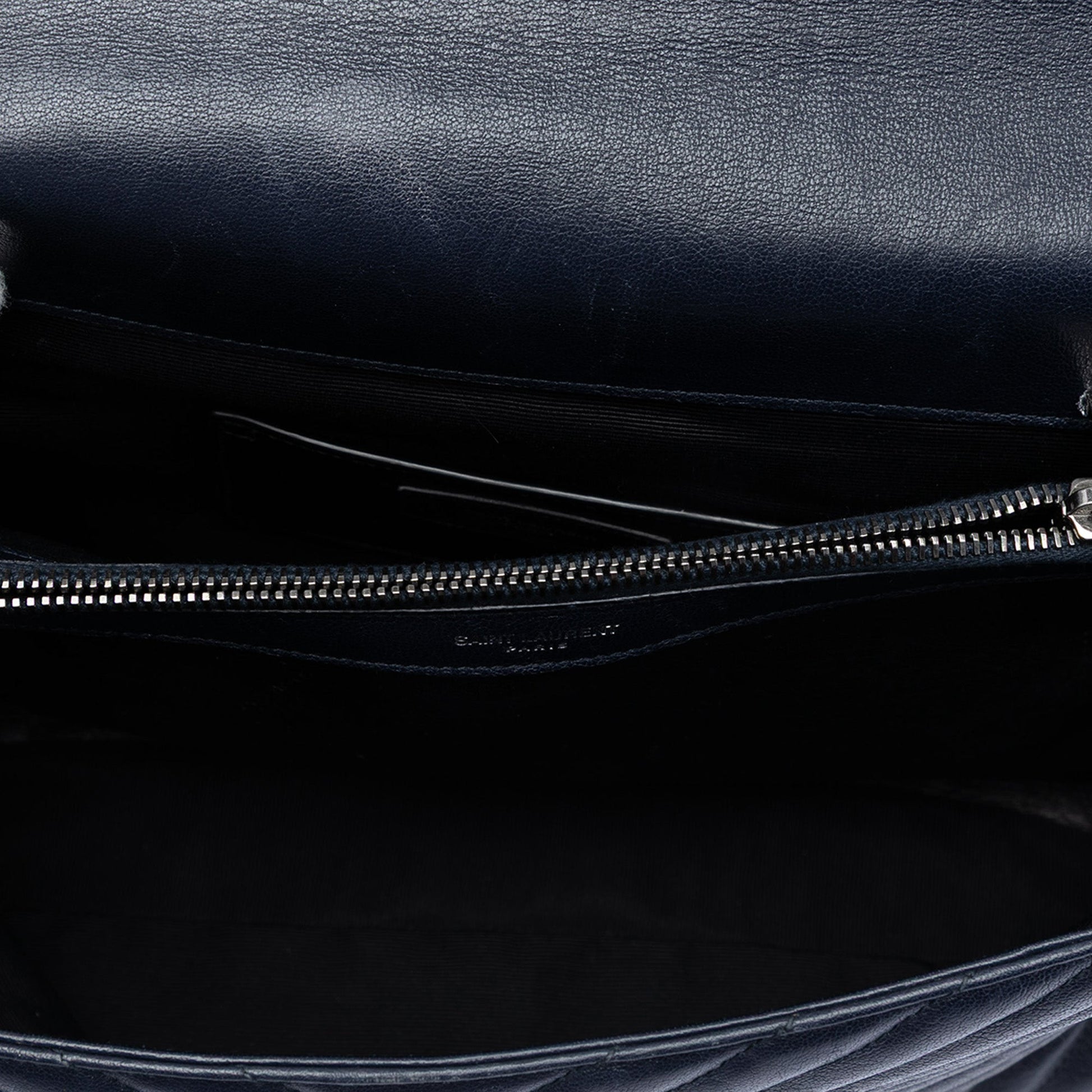 Saint Laurent Large Chevron Sheepskin Monogram College Satchel