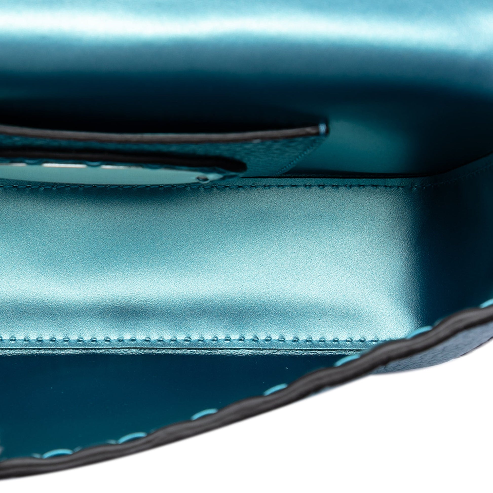 Fendi Mini Metallic Leather Selleria Baguette Satchel
