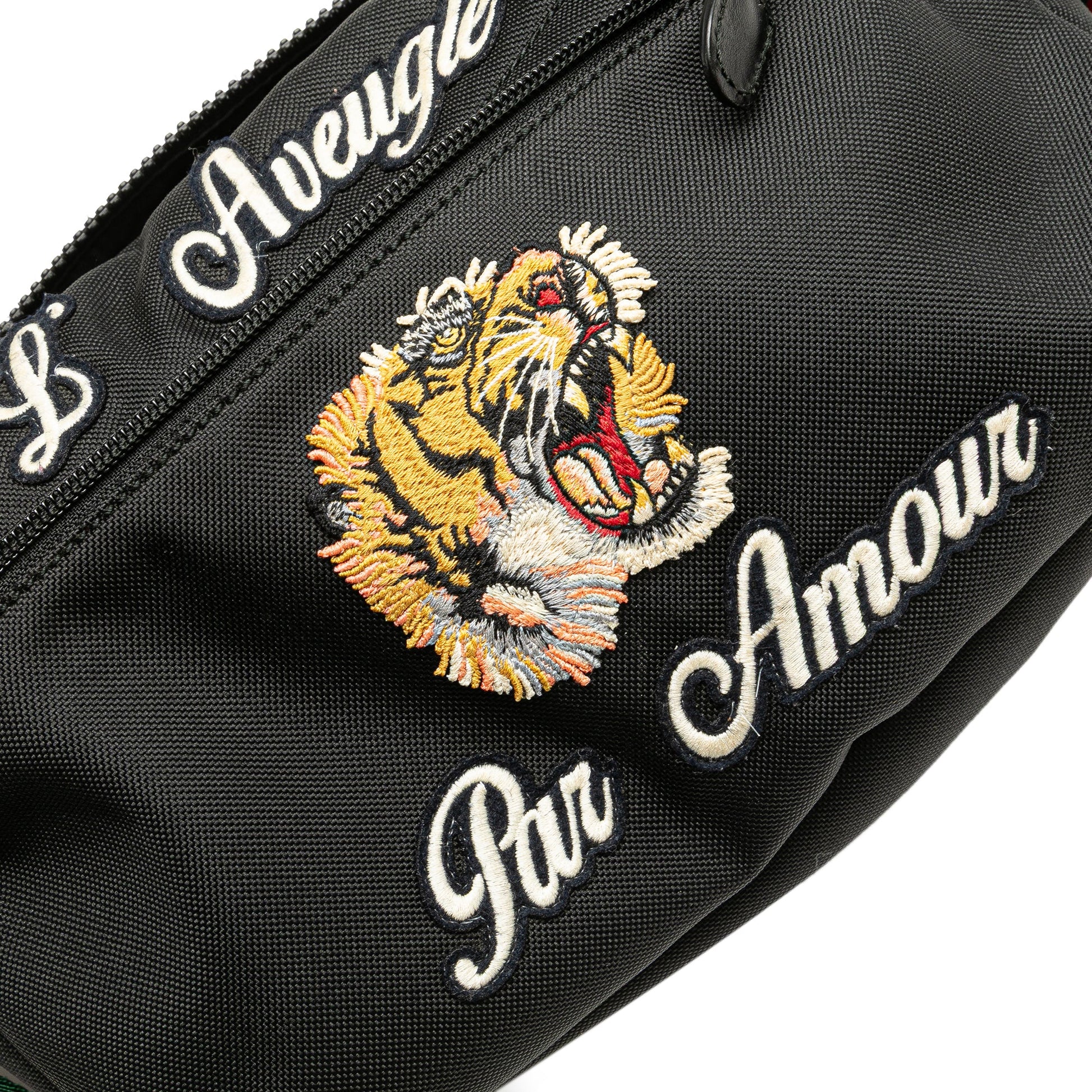 Gucci Techno Canvas Web L Aveugle Par Amour Embroidered Belt Bag