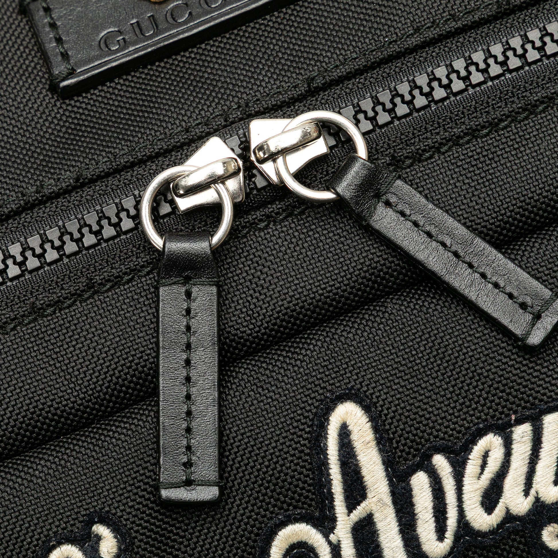 Gucci Techno Canvas Web L Aveugle Par Amour Embroidered Belt Bag