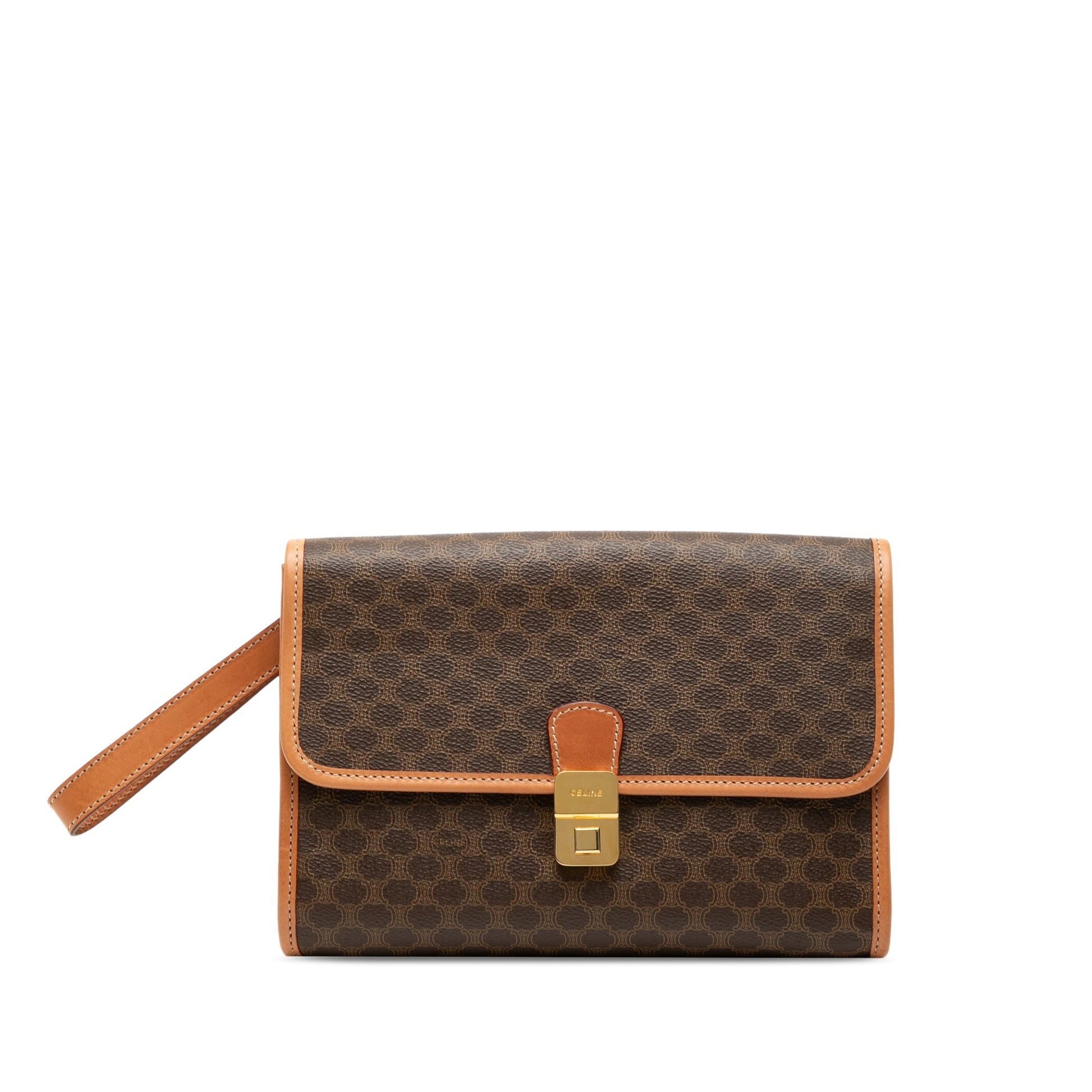 Celine Macadam Coated Canvas Clutch