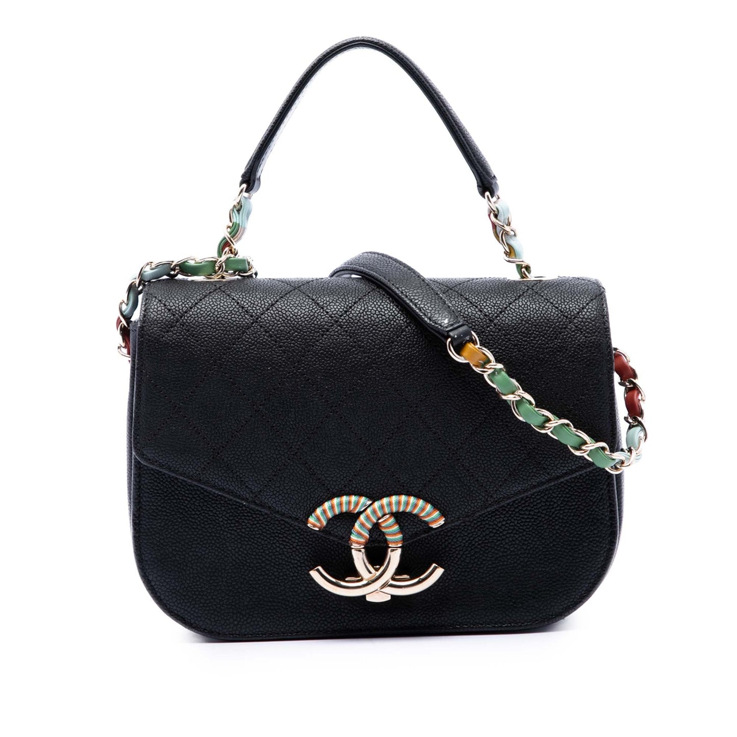 Chanel Paris Cuba Small Quilted Caviar Thread Around Flap