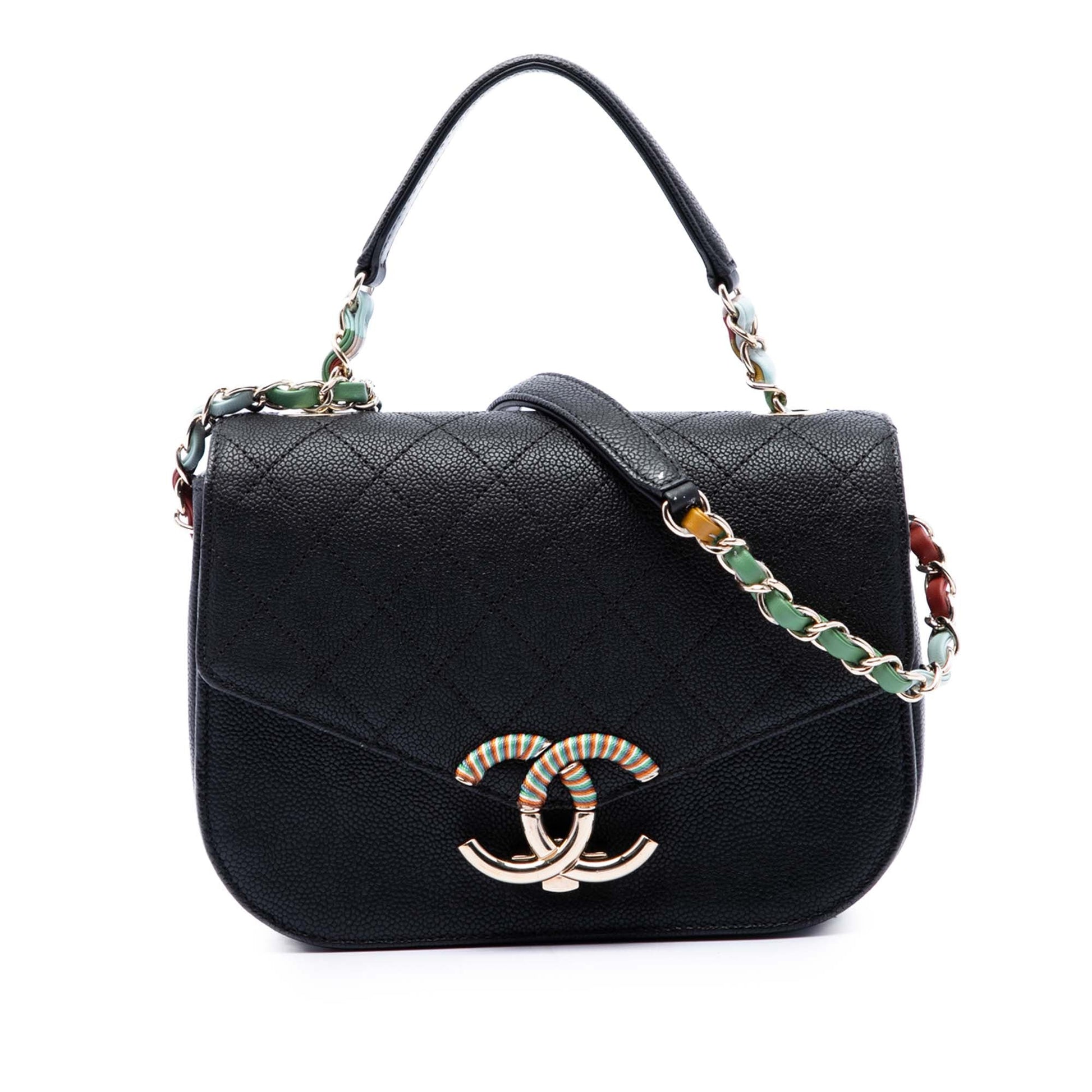 Chanel Paris Cuba Small Quilted Caviar Thread Around Flap