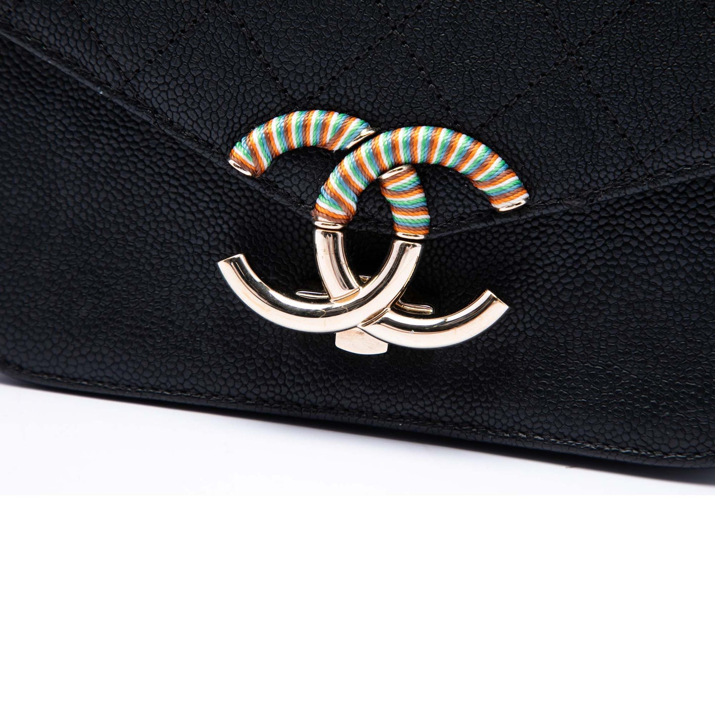Chanel Paris Cuba Small Quilted Caviar Thread Around Flap