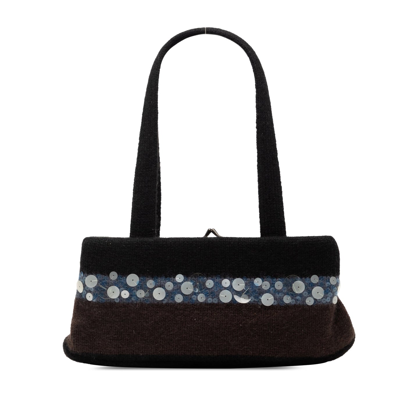Bottega Veneta Wool and Sequin Embellished Clasp Shoulder Bag
