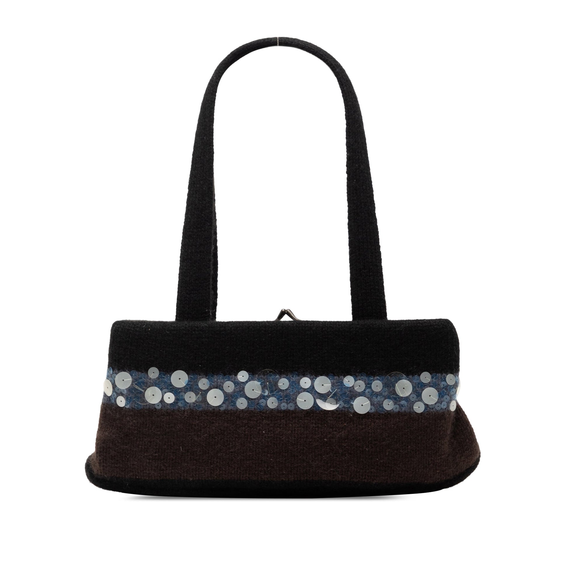 Bottega Veneta Wool and Sequin Embellished Clasp Shoulder Bag
