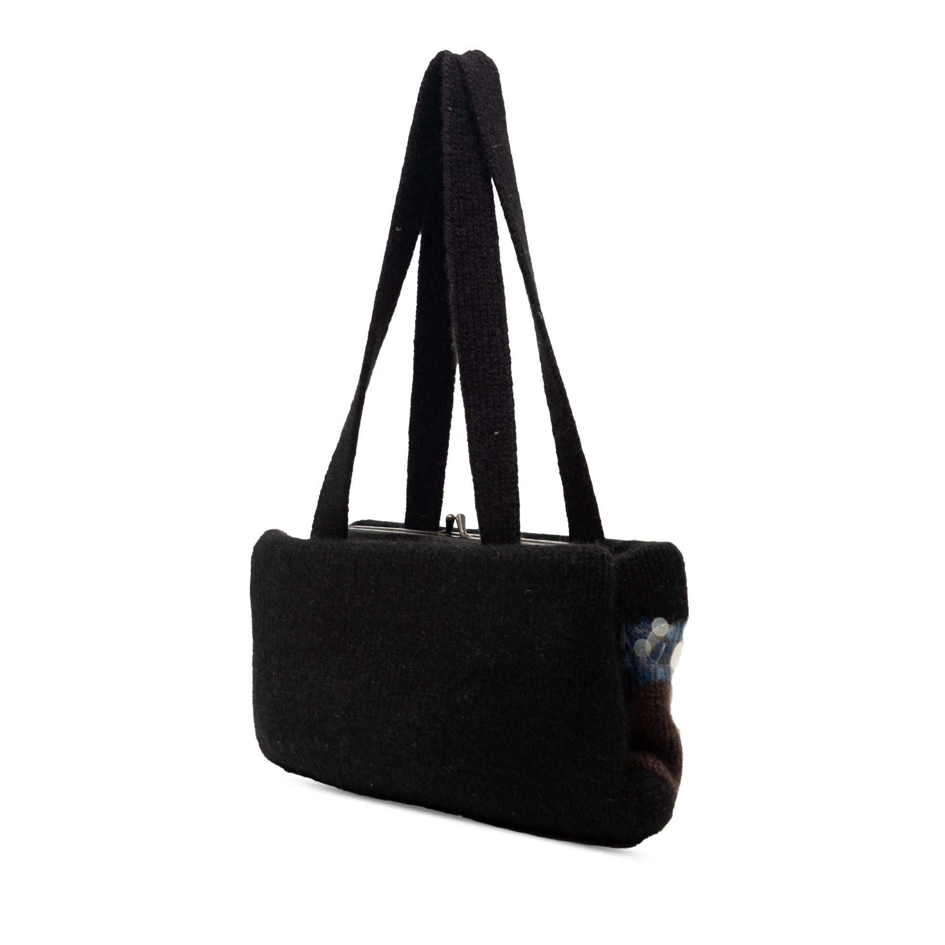 Bottega Veneta Wool and Sequin Embellished Clasp Shoulder Bag