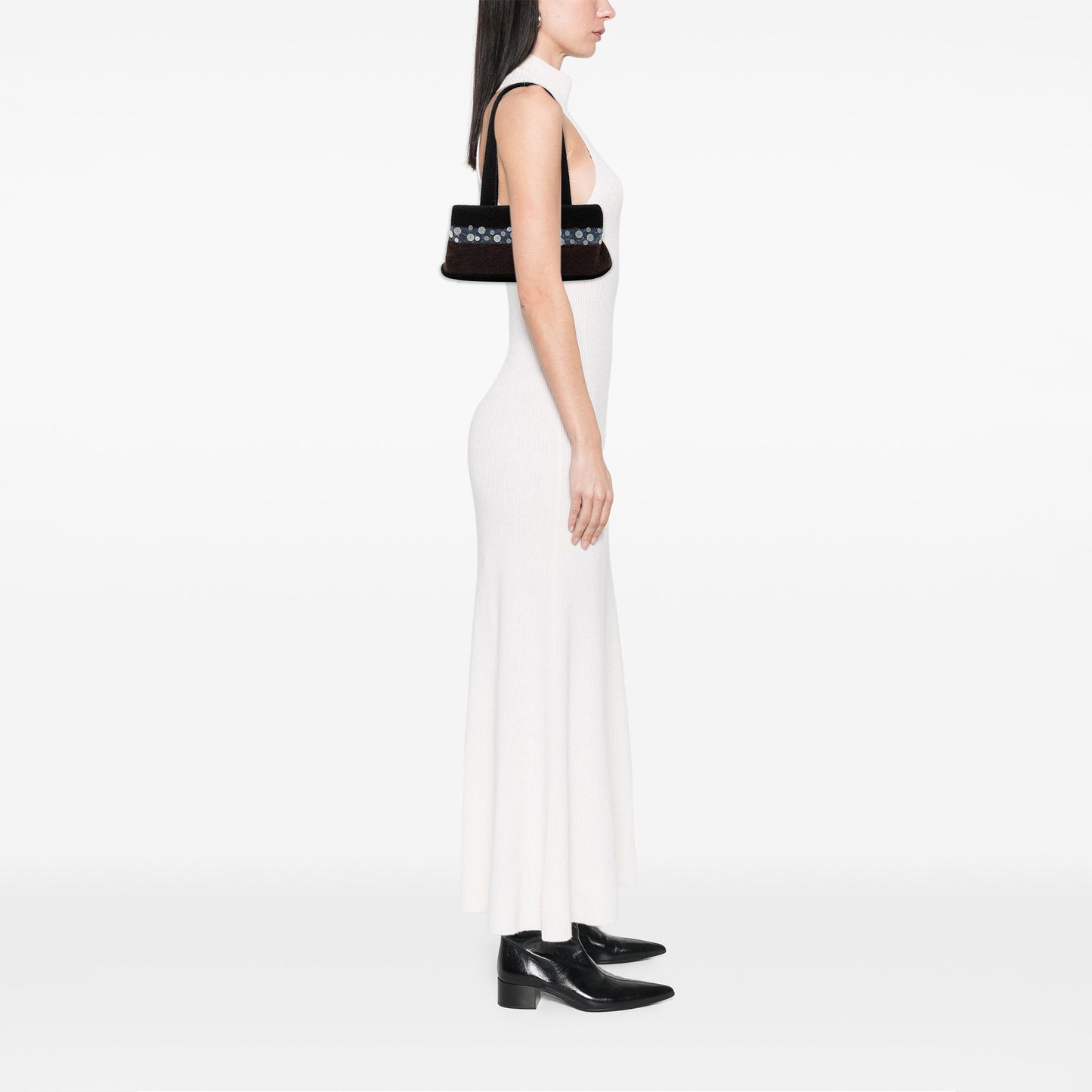 Bottega Veneta Wool and Sequin Embellished Clasp Shoulder Bag