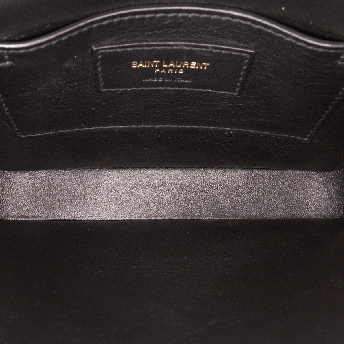 Saint Laurent Small Canvas Striped Solferino Satchel In Box — Black