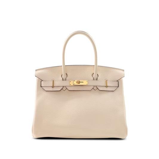 Hermès Clemence Birkin Retourne 30 — Beige