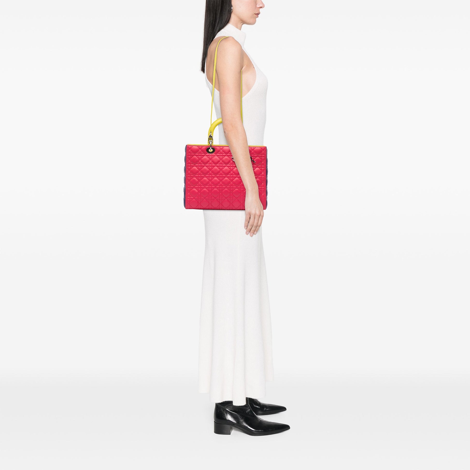 Dior Large Tricolor Lambskin Cannage Lady Dior