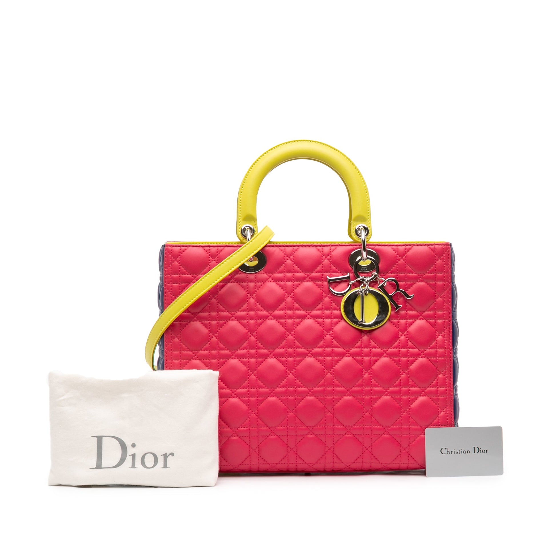 Dior Large Tricolor Lambskin Cannage Lady Dior